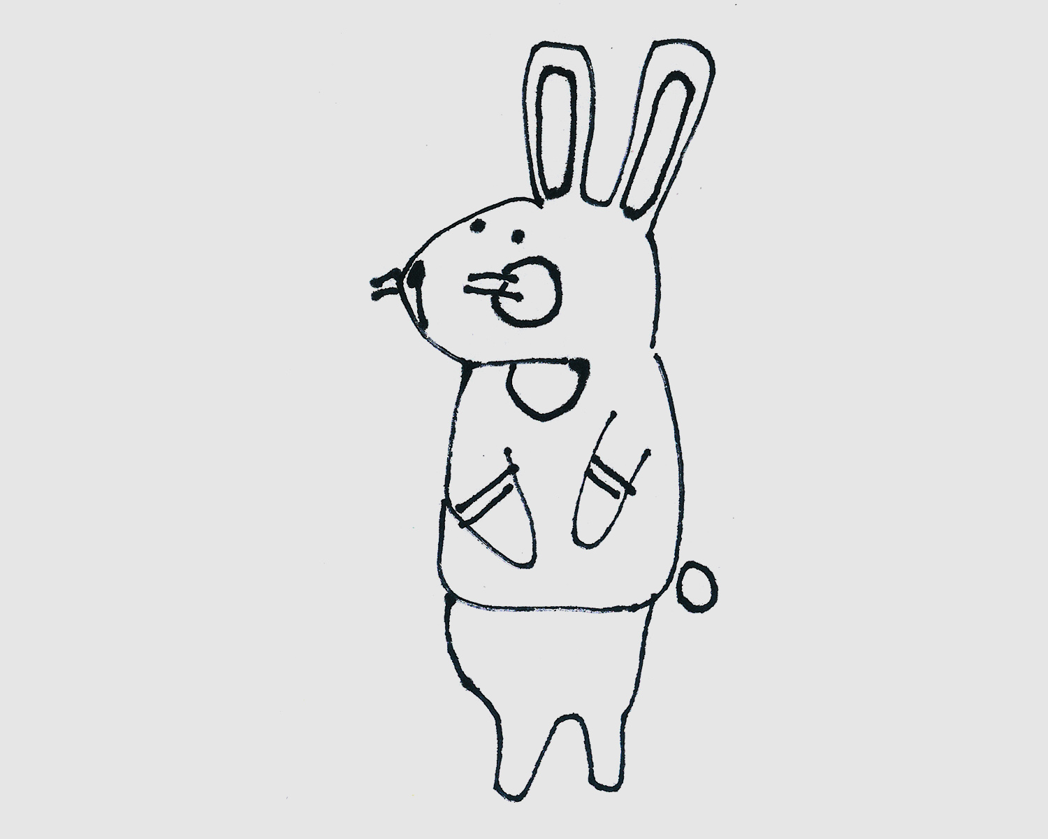 4-6岁简笔画优秀作品 兔子的画法图解教程