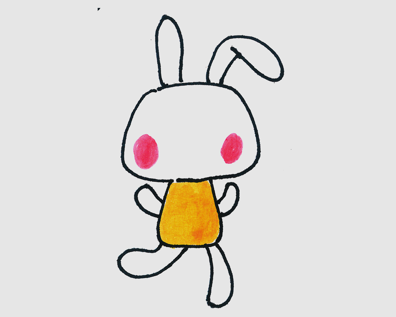 4-5岁儿童简笔画图片 可爱小兔子怎么画