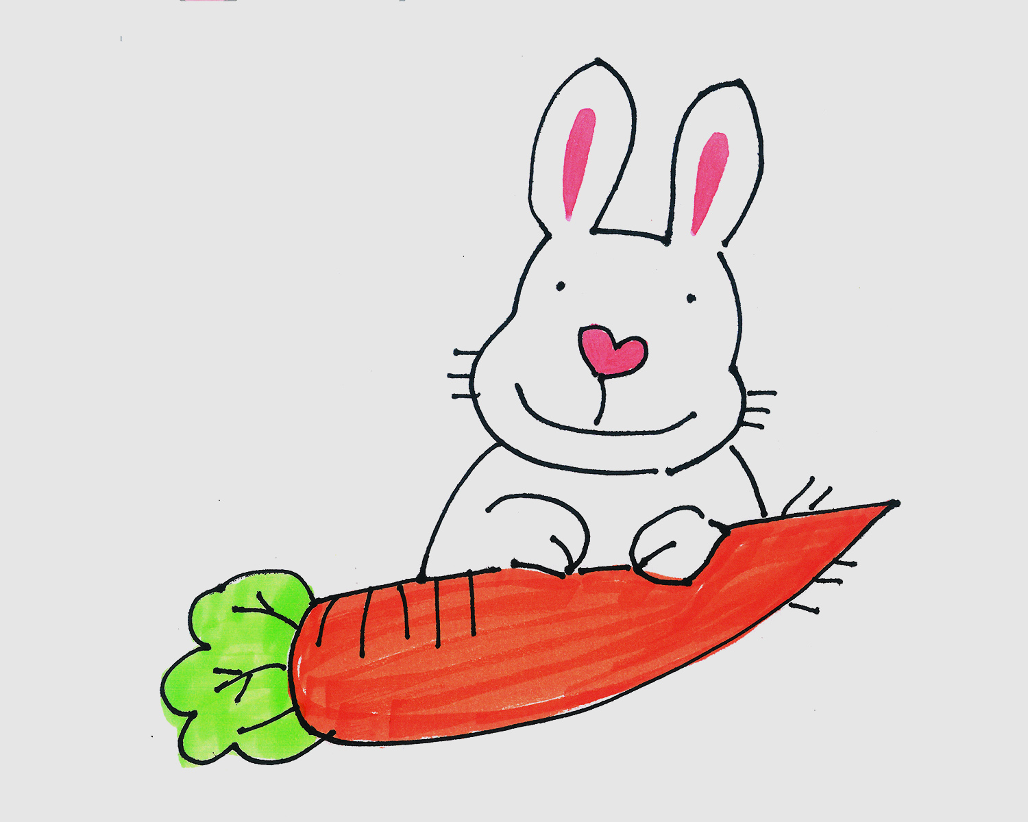 8岁儿童画教程 色彩小小白兔的画法教程