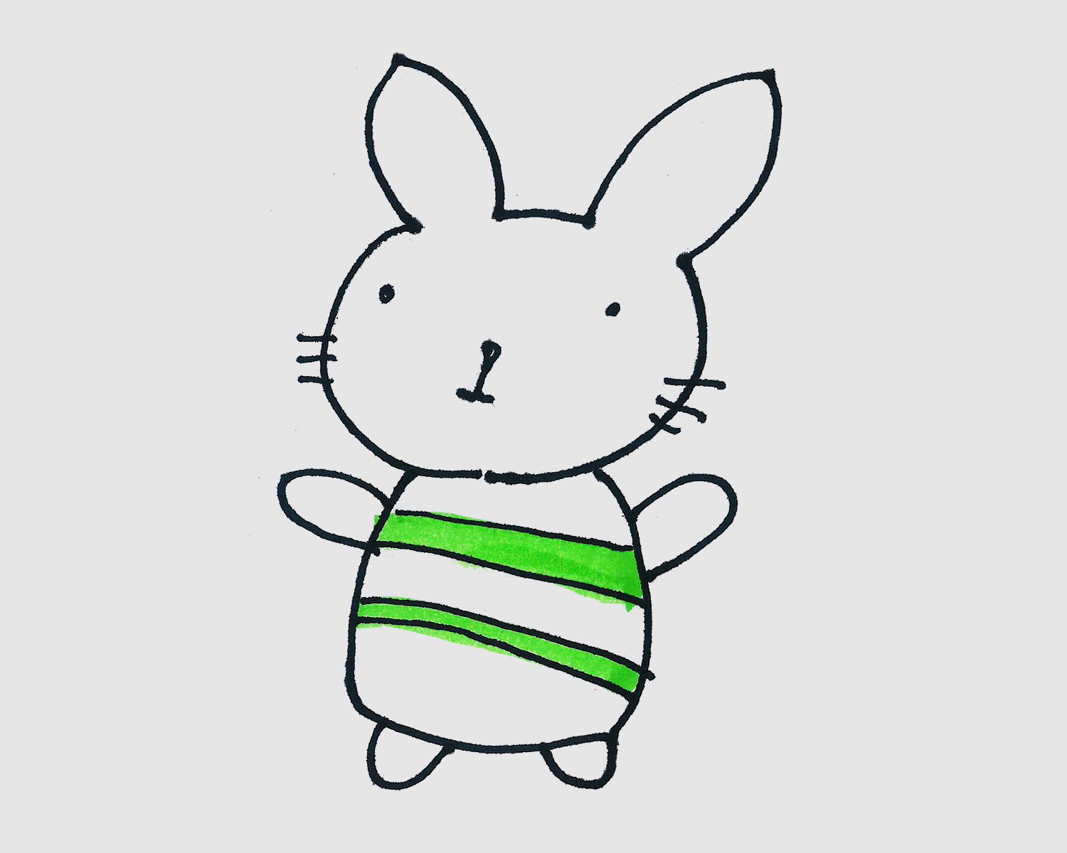 3-6岁儿童简笔画教程 有颜色小白兔怎么画简单又好看