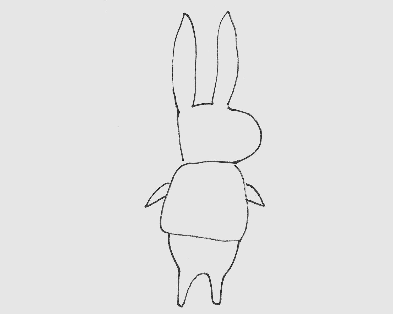 4岁简笔画教程 兔子的画法