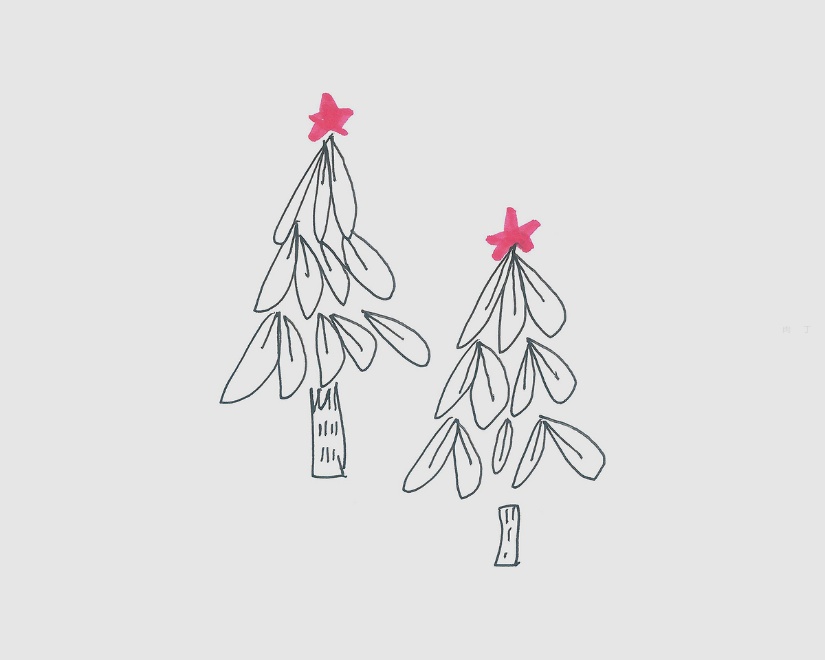 7-8岁儿童简笔画启蒙教程 色彩圣诞树怎么画最简单（儿童安全标志绘画图片） - 有点网 - 好手艺
