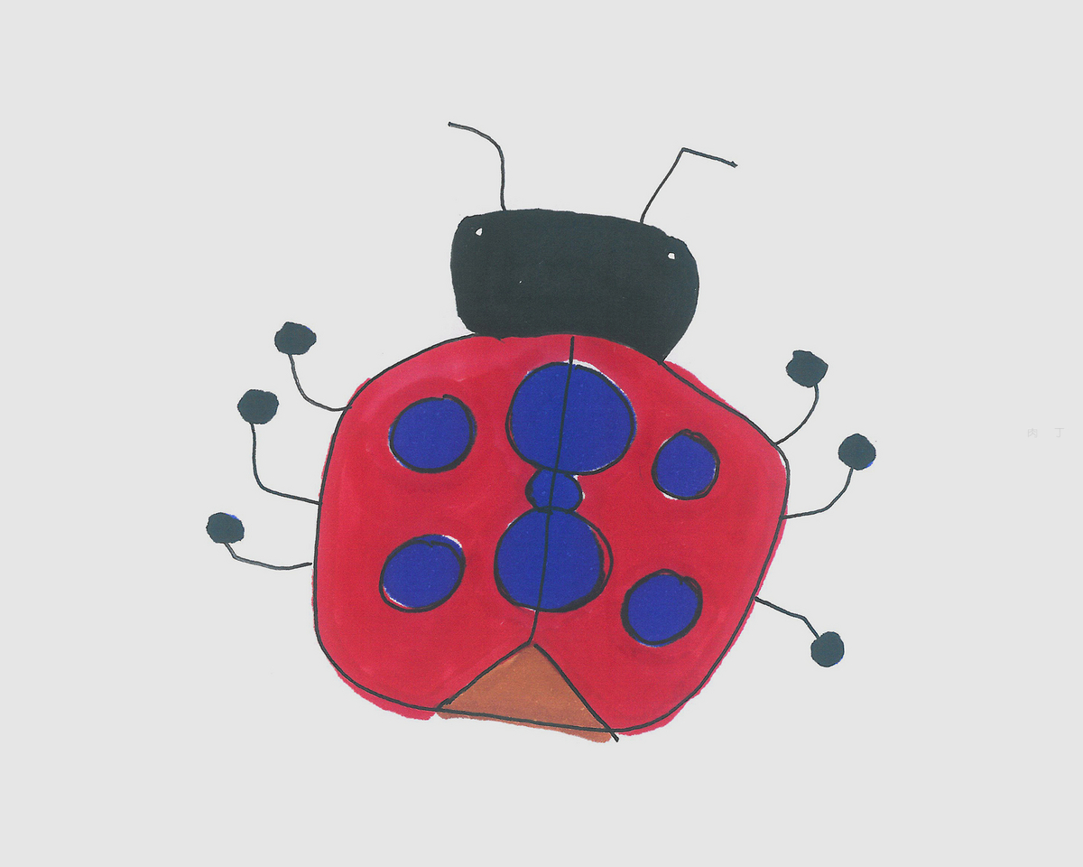 简笔画图片瓢虫怎么画 小瓢虫画法（儿童画端午节） - 有点网 - 好手艺