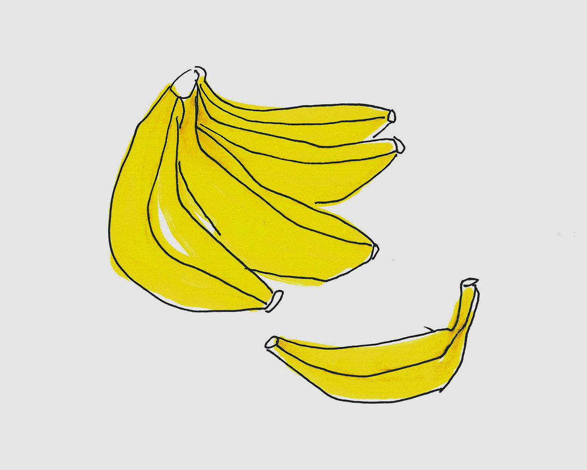 少儿彩色儿童美术画 简笔画香蕉怎么画步骤图 咿咿呀呀儿童手工网