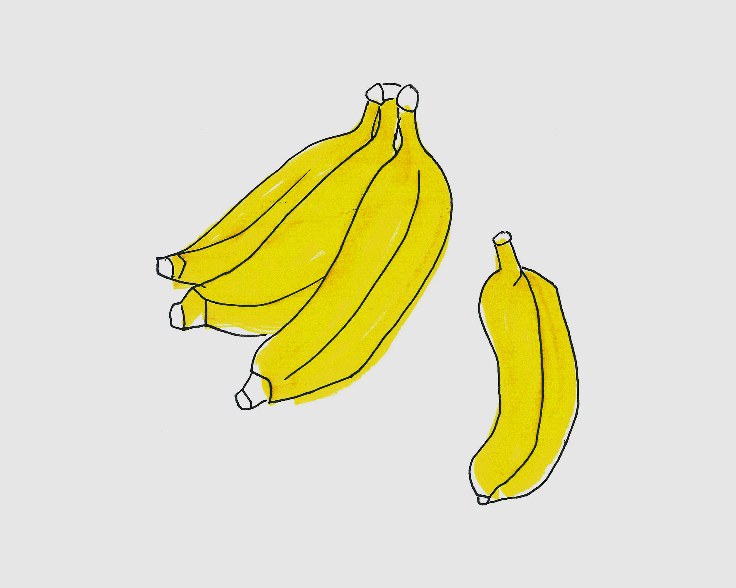 3-6岁简笔画启蒙教程 色彩香蕉的画法图解教程（儿童画桃花的图片） - 有点网 - 好手艺