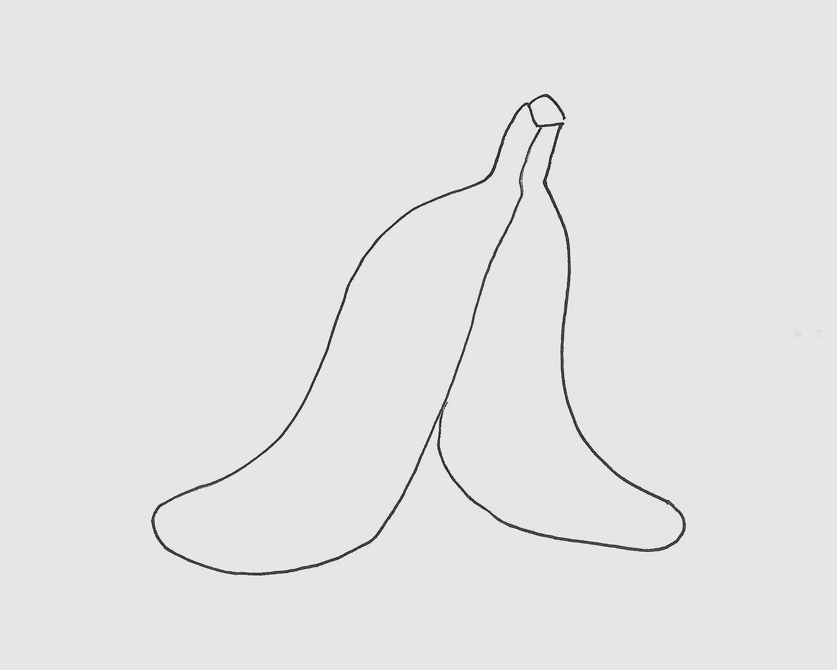 两根香蕉简笔画画法图片步骤 咿咿呀呀儿童手工网