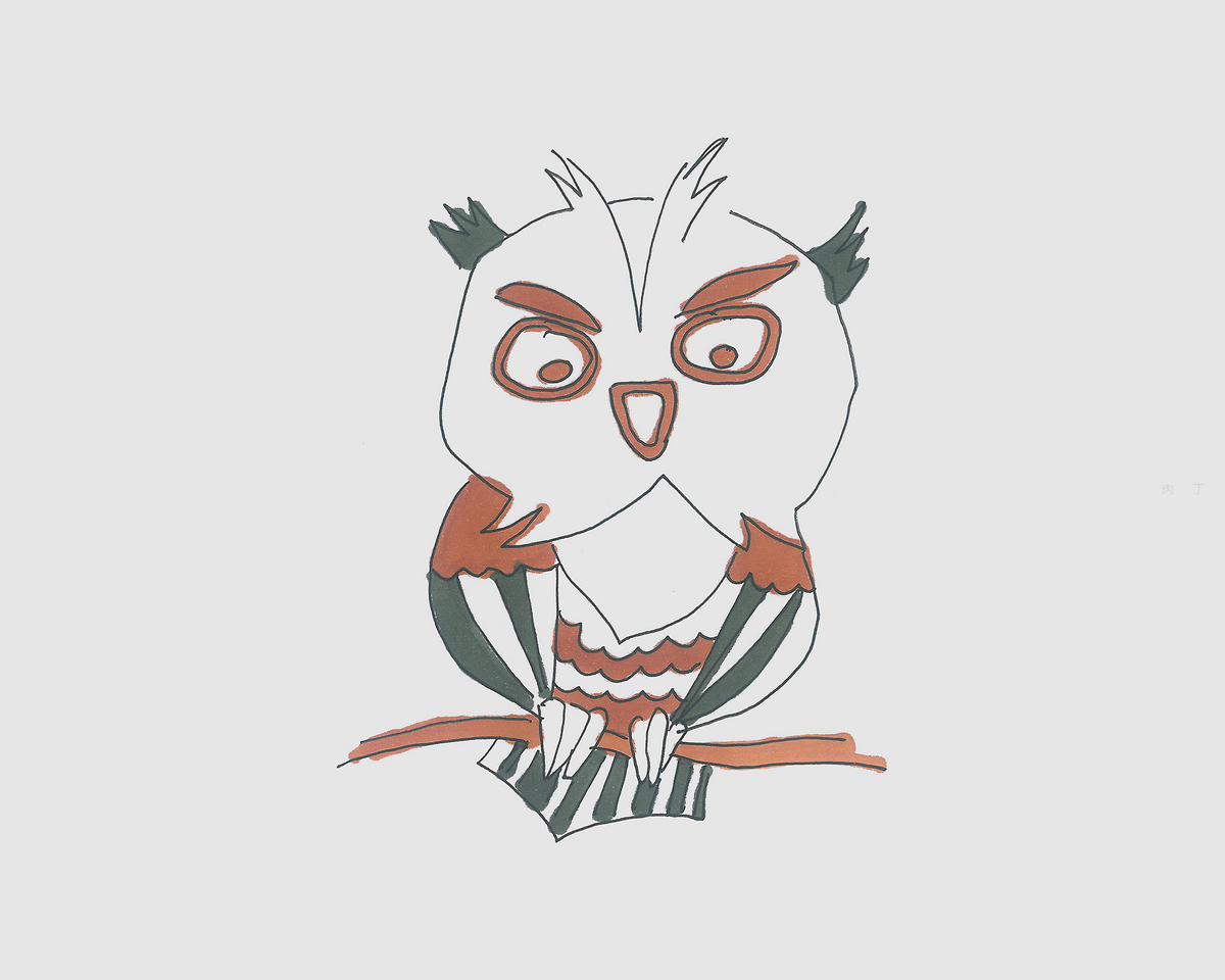 可爱猫头鹰简笔画画法图片步骤（梨子简笔画） - 有点网 - 好手艺