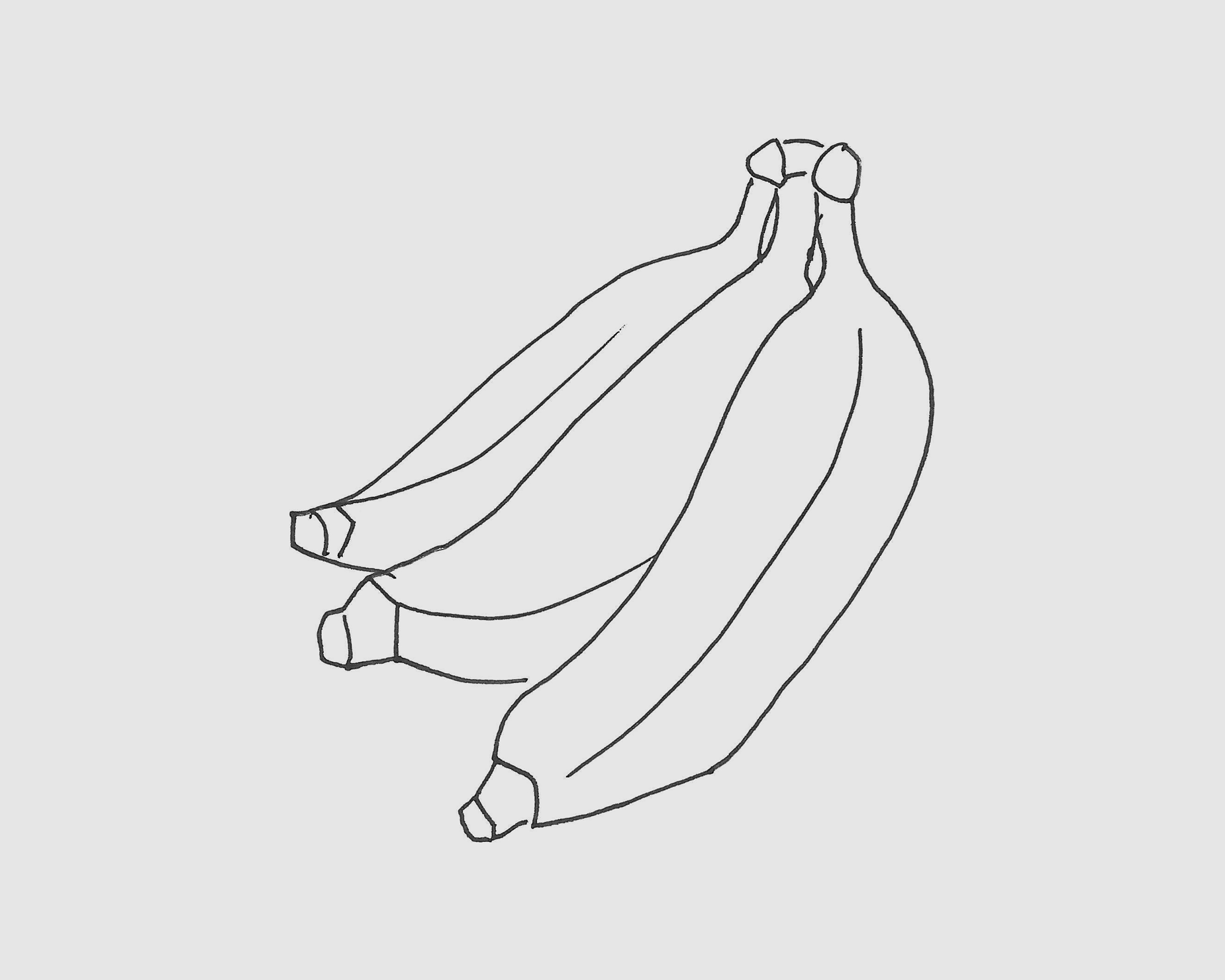 3-6岁简笔画优秀作品 一根香蕉怎么画好看💛巧艺网