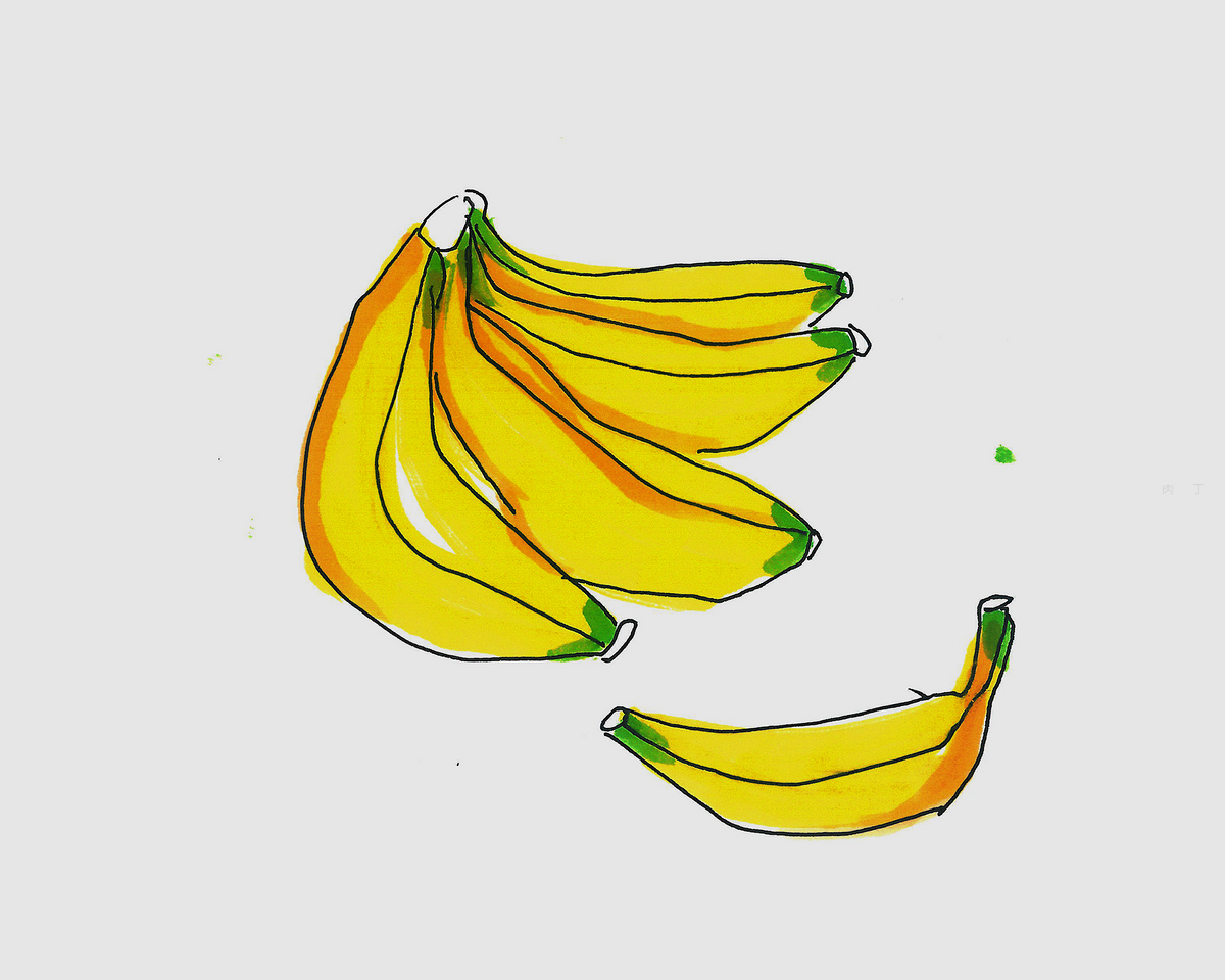 3-6岁简笔画启蒙教程 色彩香蕉的画法图解教程（儿童画桃花的图片） - 有点网 - 好手艺