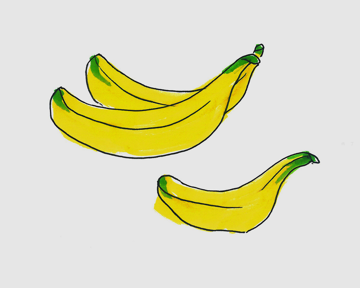 两根香蕉简笔画画法图片步骤（简单学画画的教程视频） - 有点网 - 好手艺