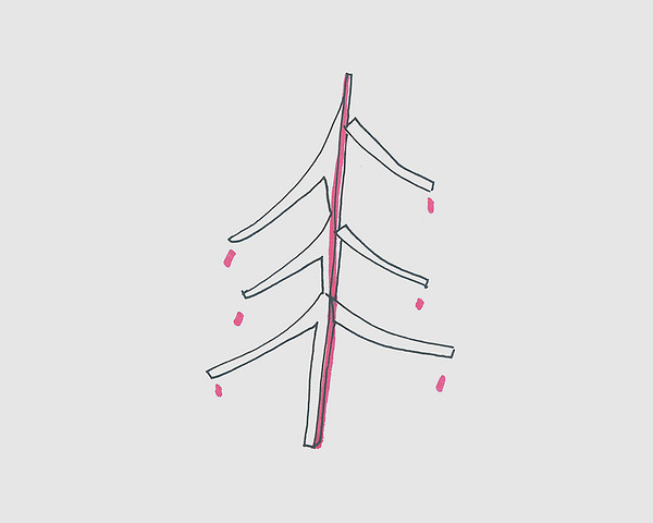 彩色圣诞树简笔画画法图片步骤