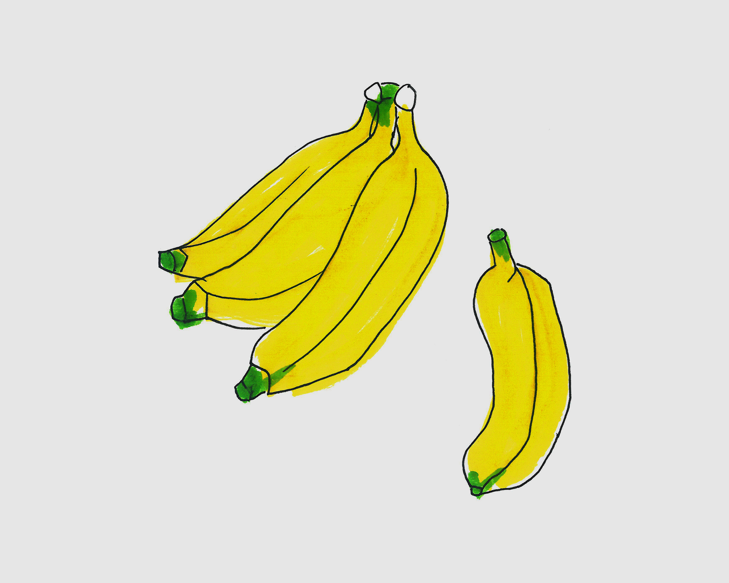 矢量黄色手绘水果香蕉图片素材免费下载 - 觅知网