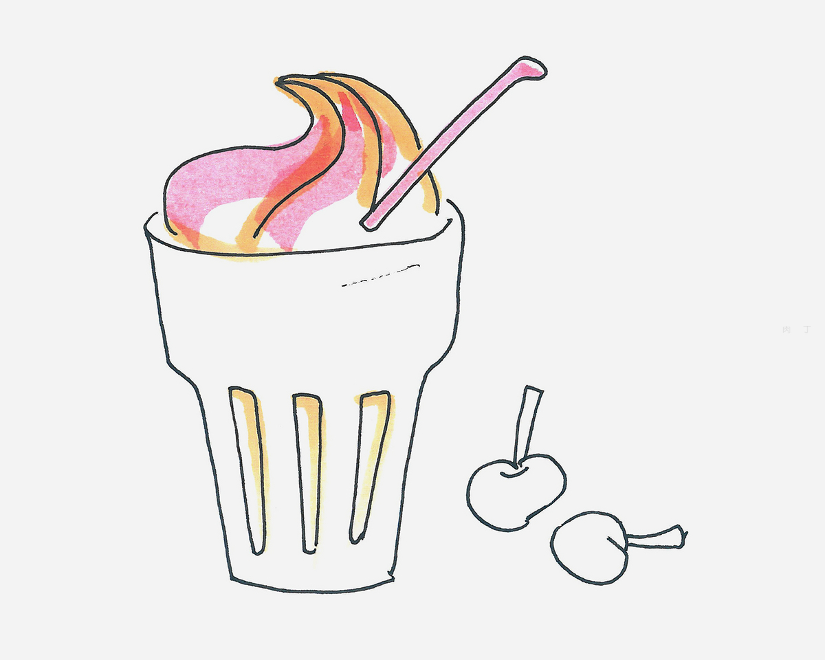 食物简笔画图片 冰激凌的画法图解教程 肉丁儿童网
