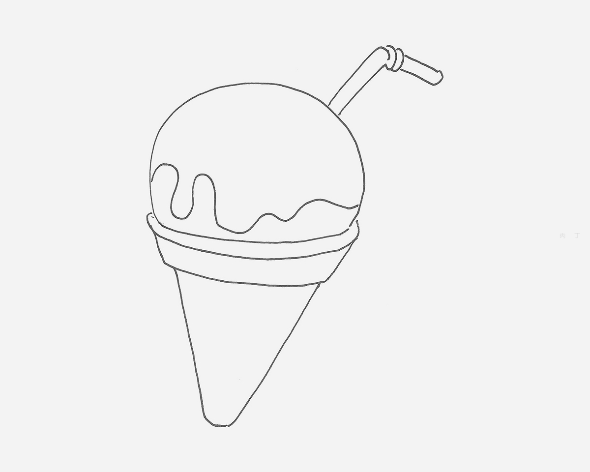 食物简笔画图片 冰激凌的画法图解教程 肉丁儿童网