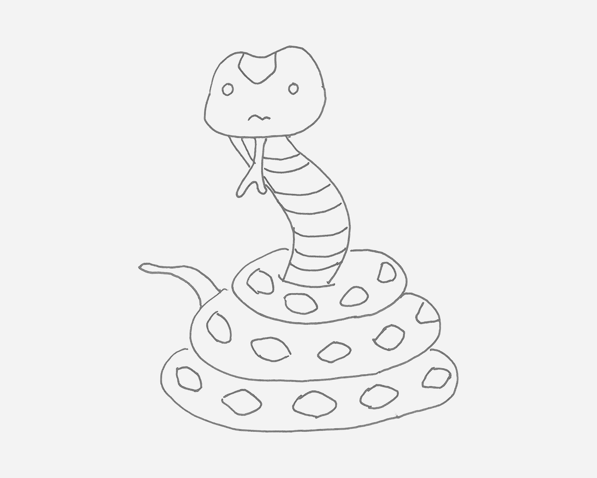 7-8岁儿童简笔画启蒙教程 蛇的画法图解教程