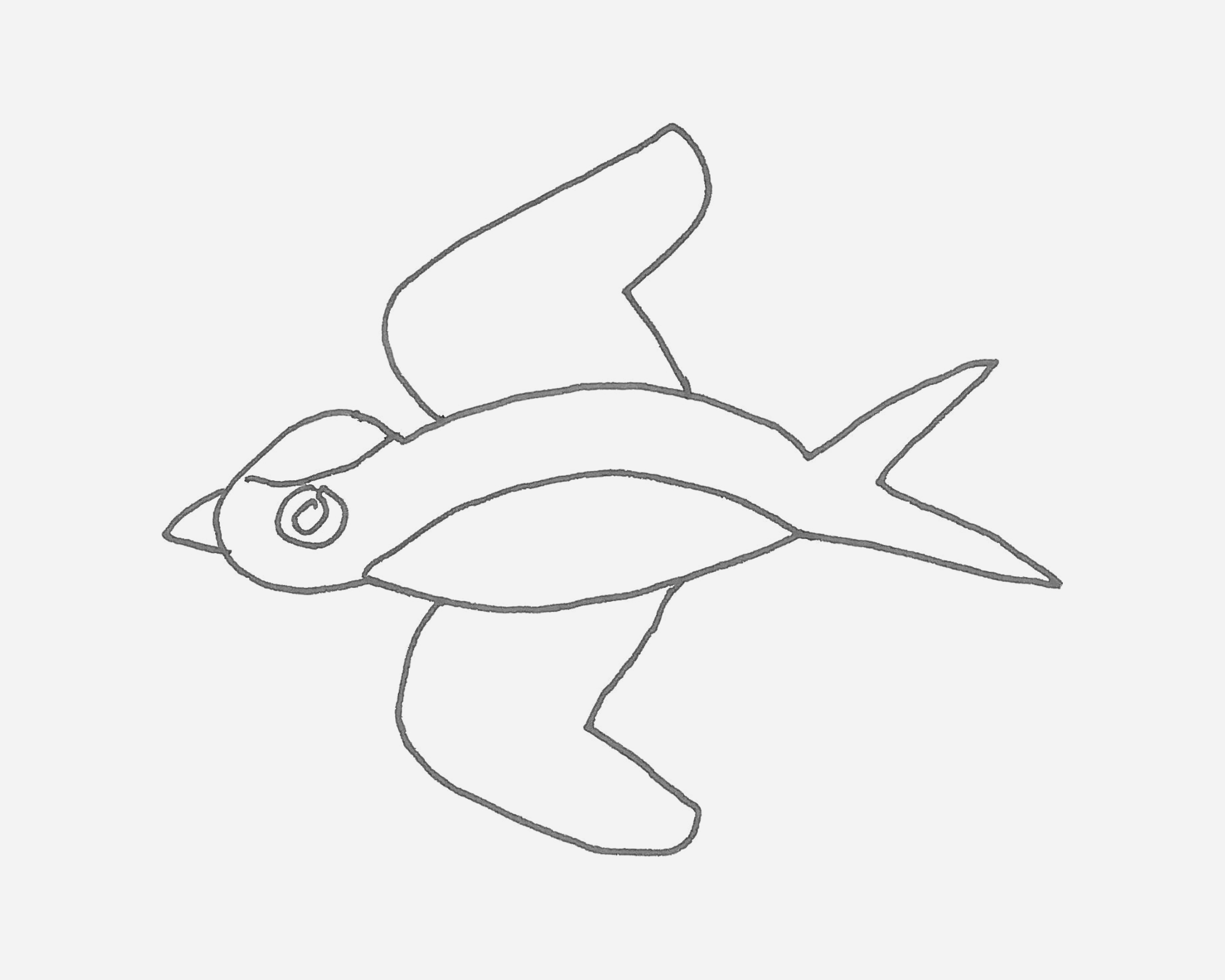 可爱的燕子简笔画的画法 幼儿园简单的绘画基础 肉丁儿童网