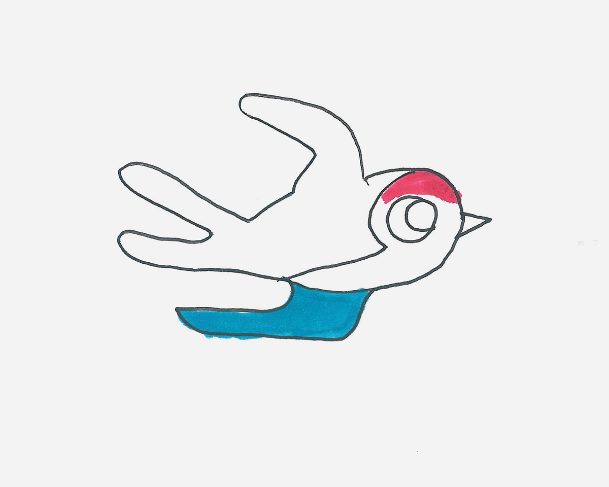 教你如何画燕子 飞翔的燕子的简笔画步骤图解 肉丁儿童网