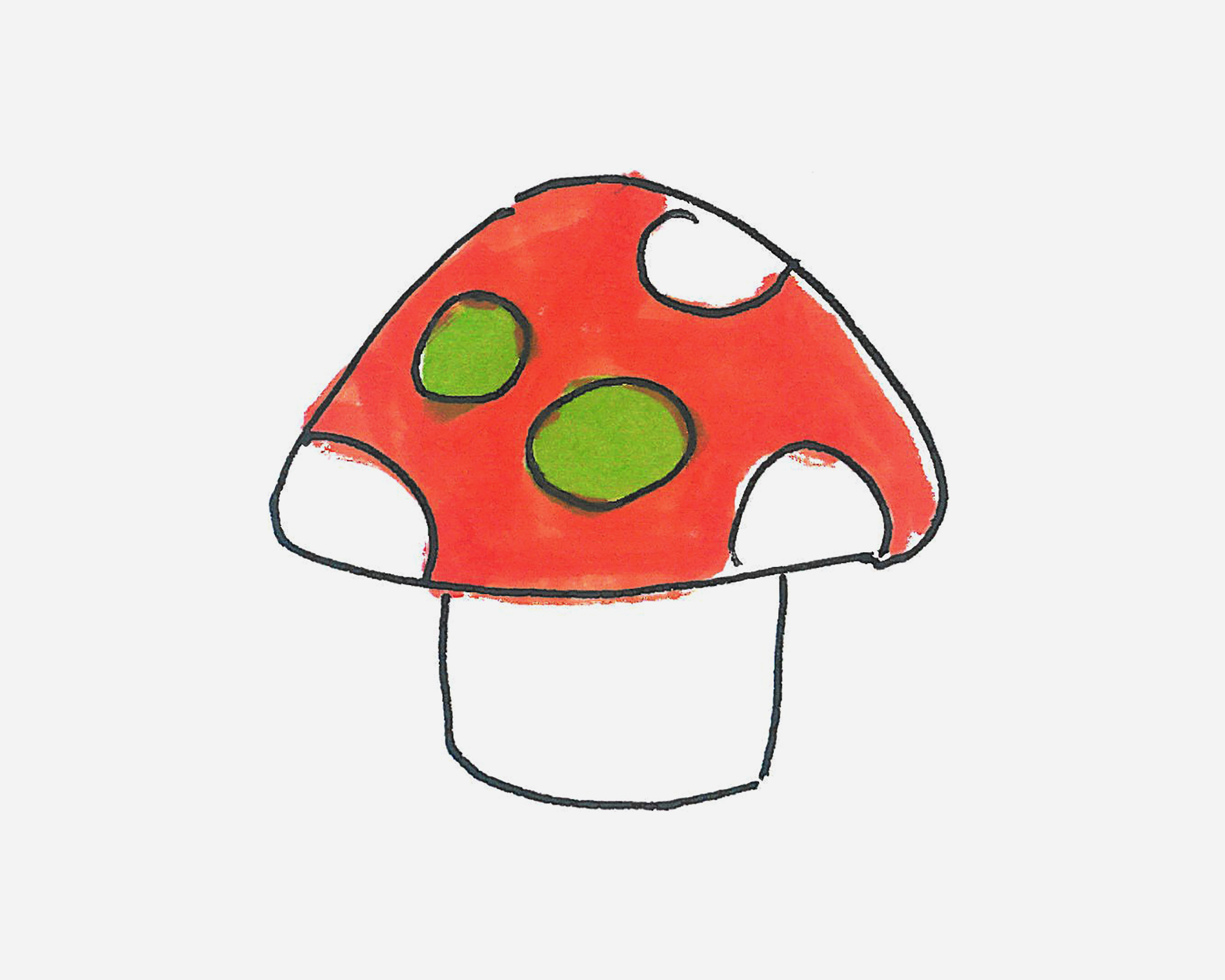 4岁儿童画大全 蘑菇的画法教程