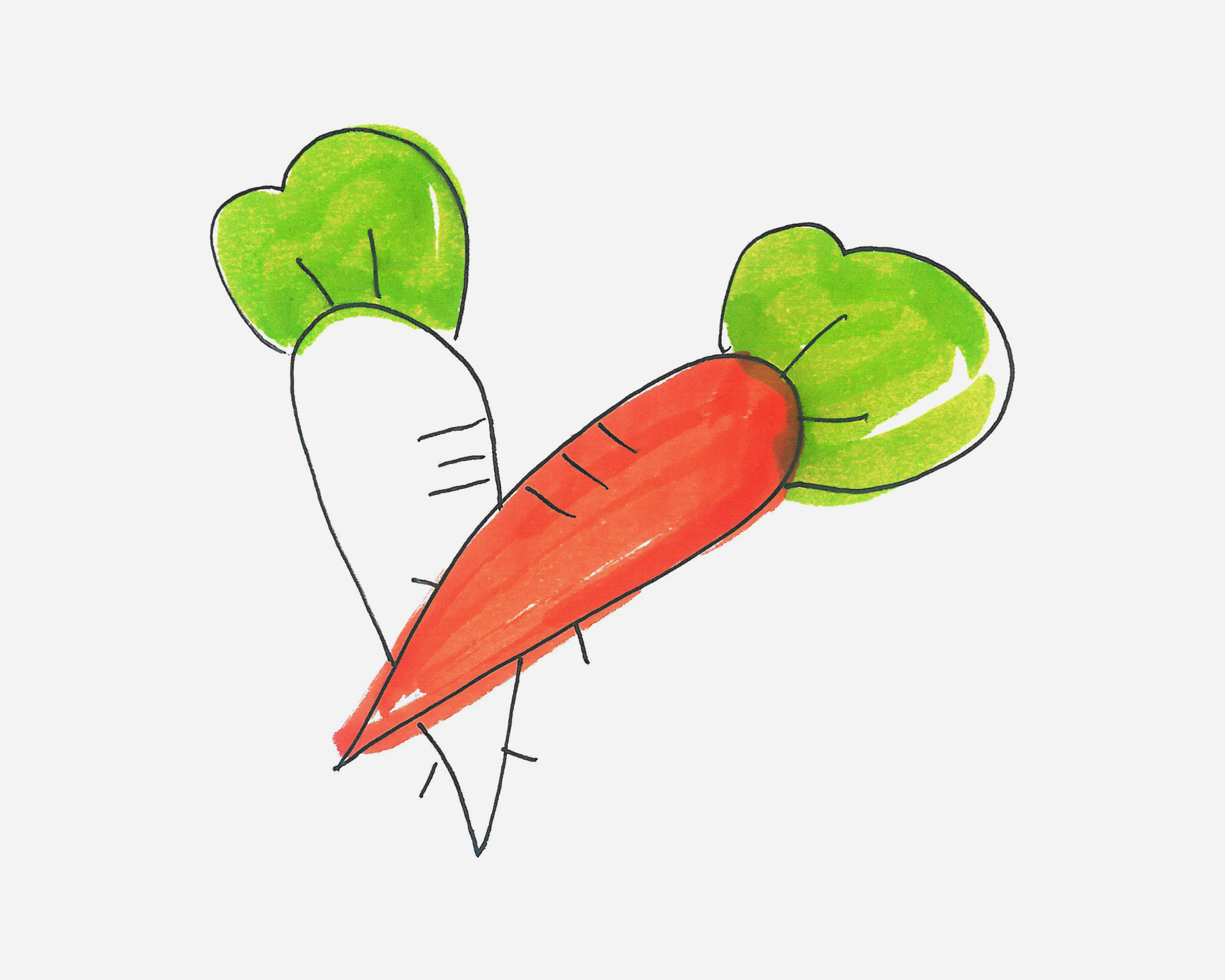 简单胡萝卜简笔画画法图片步骤💛巧艺网