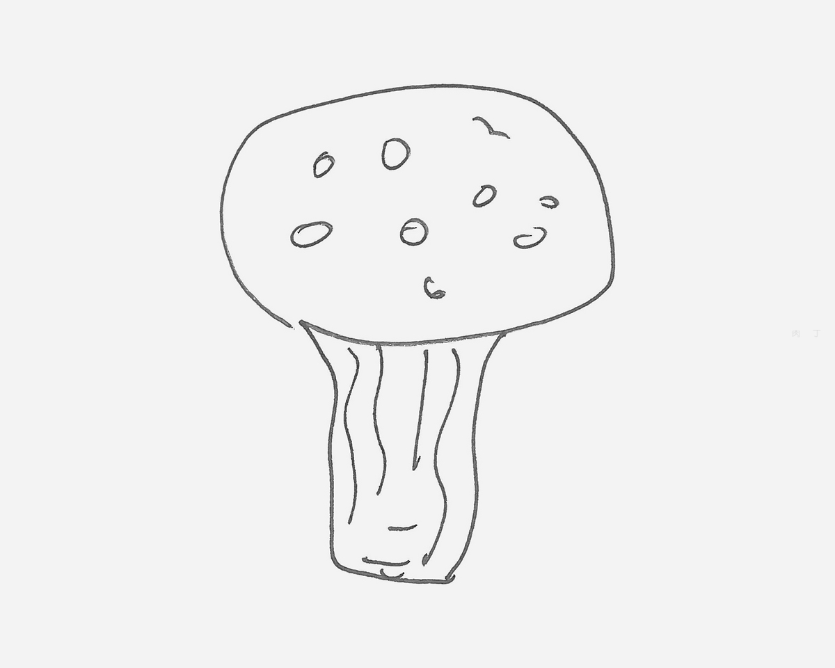 简笔画简笔画蘑菇涂色蘑菇的画法分步教程 肉丁儿童网