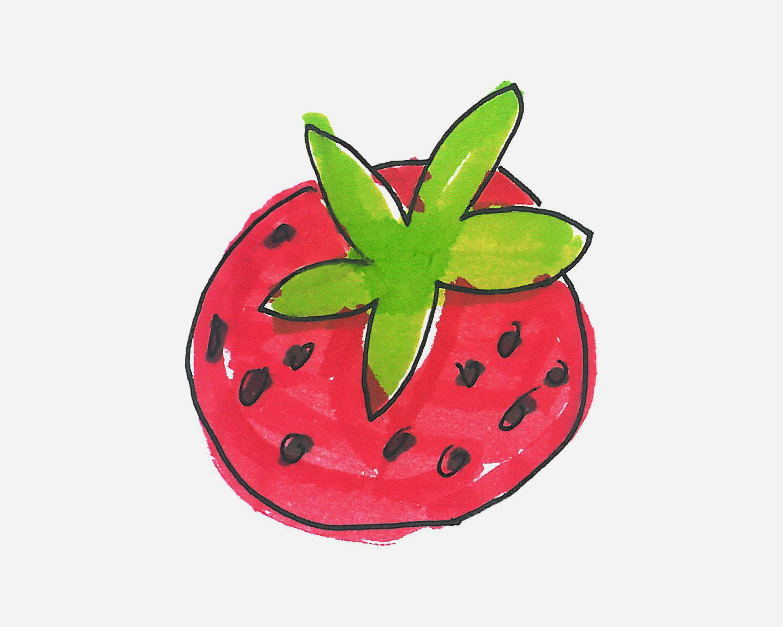 幼儿1一9岁美术 创意简笔画草莓怎么画步骤图（棘龙简笔画大全） - 有点网 - 好手艺