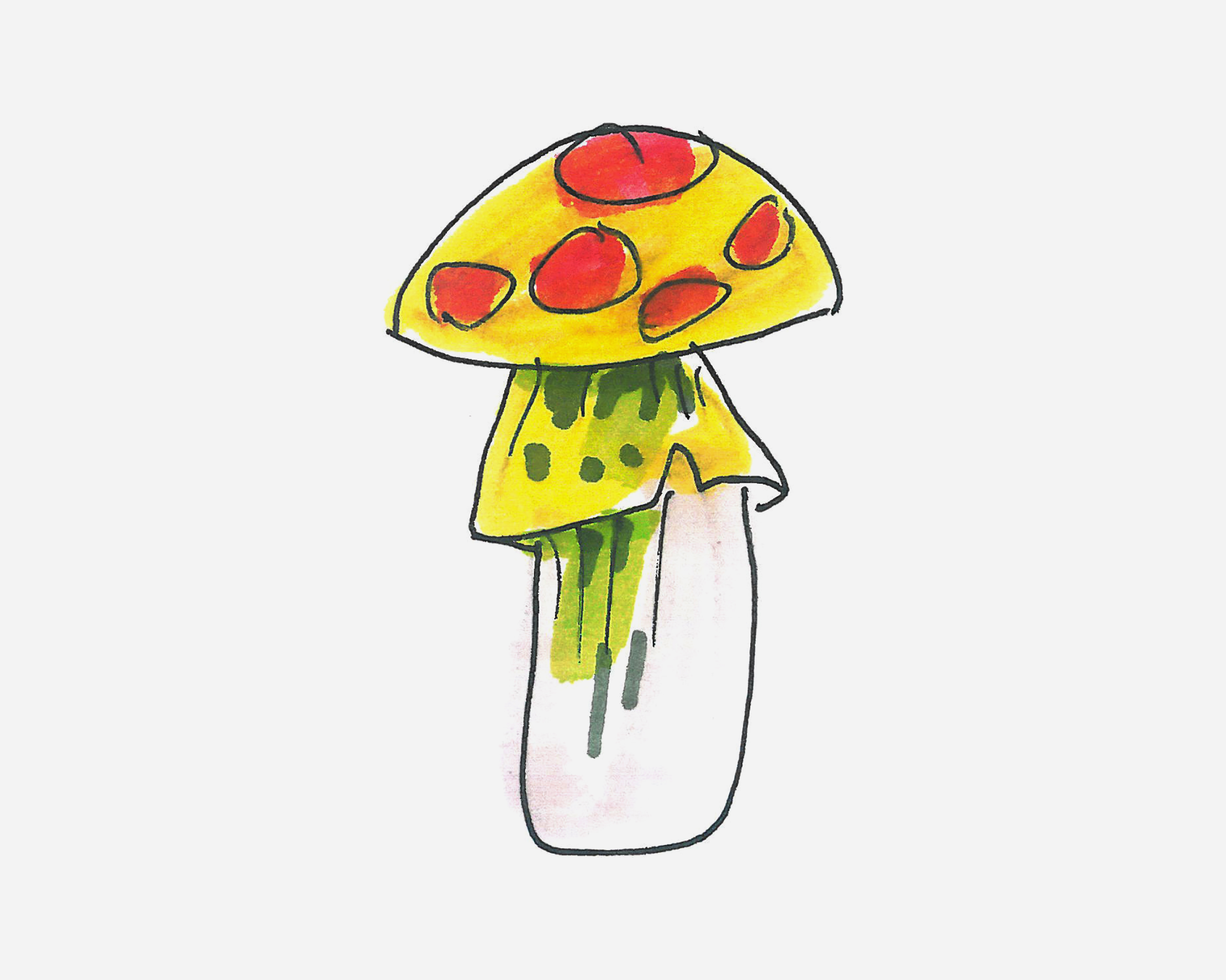5岁简笔画图片 小蘑菇的画法