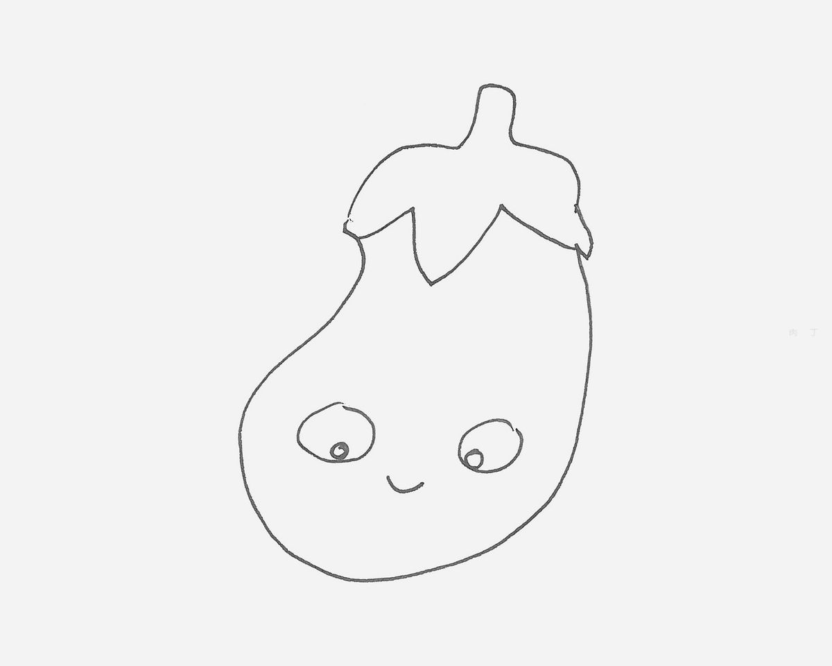 6-7岁简笔画教程 可爱小茄子怎么画💛巧艺网
