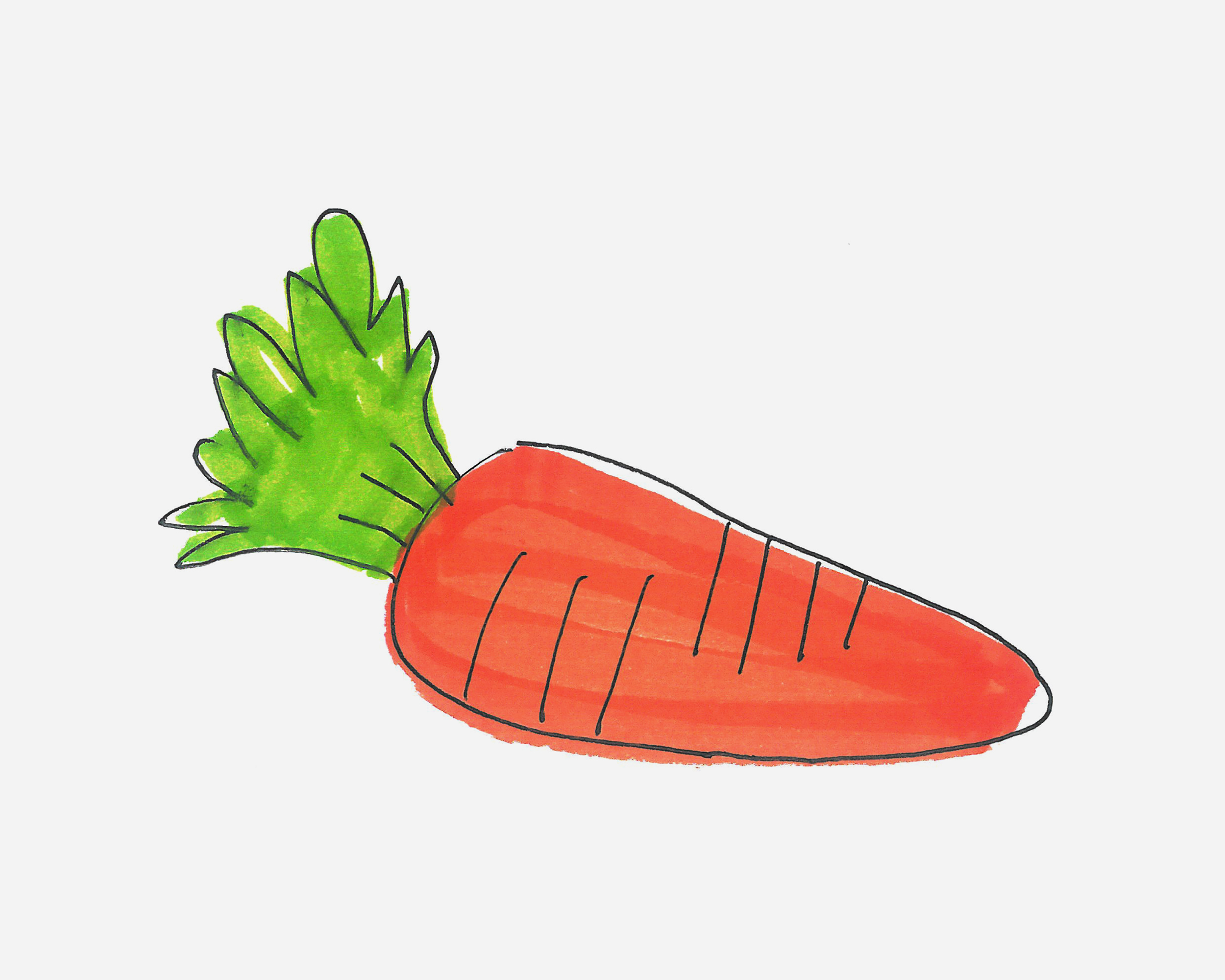 四五岁儿童简笔画图片 可爱小胡萝卜怎么画最简单