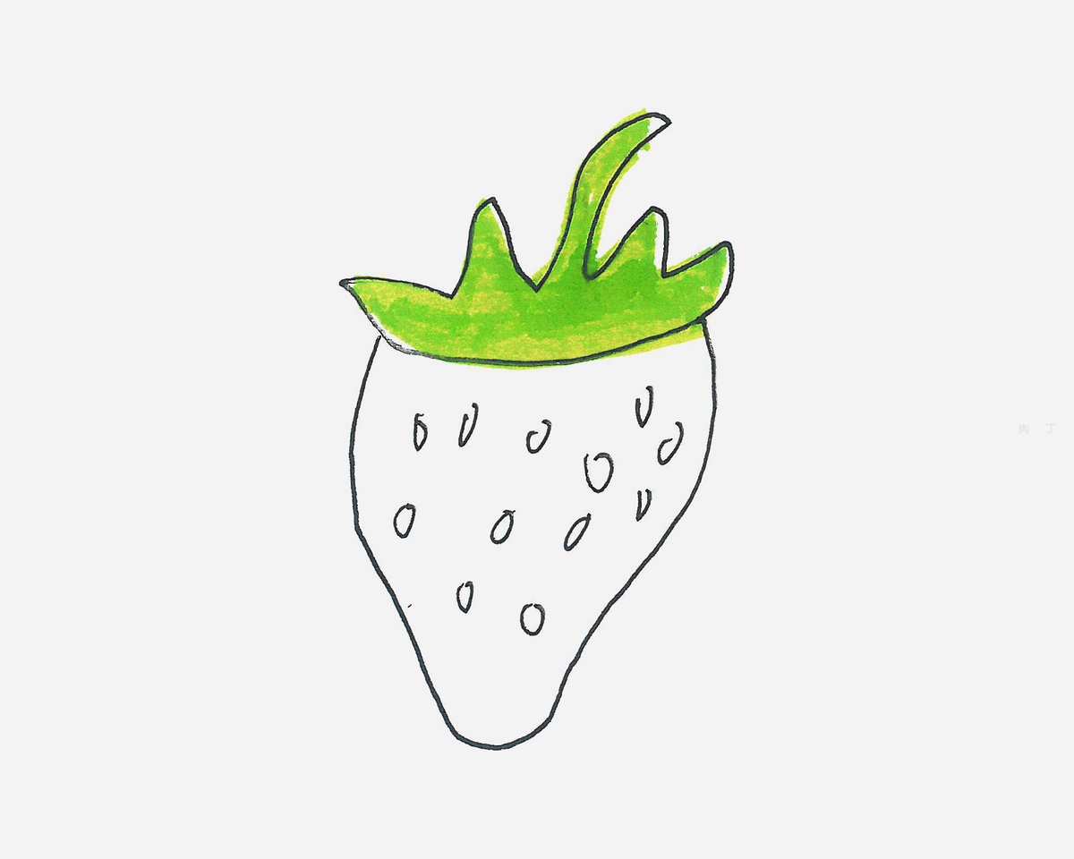 简单草莓简笔画画法图片步骤💛巧艺网