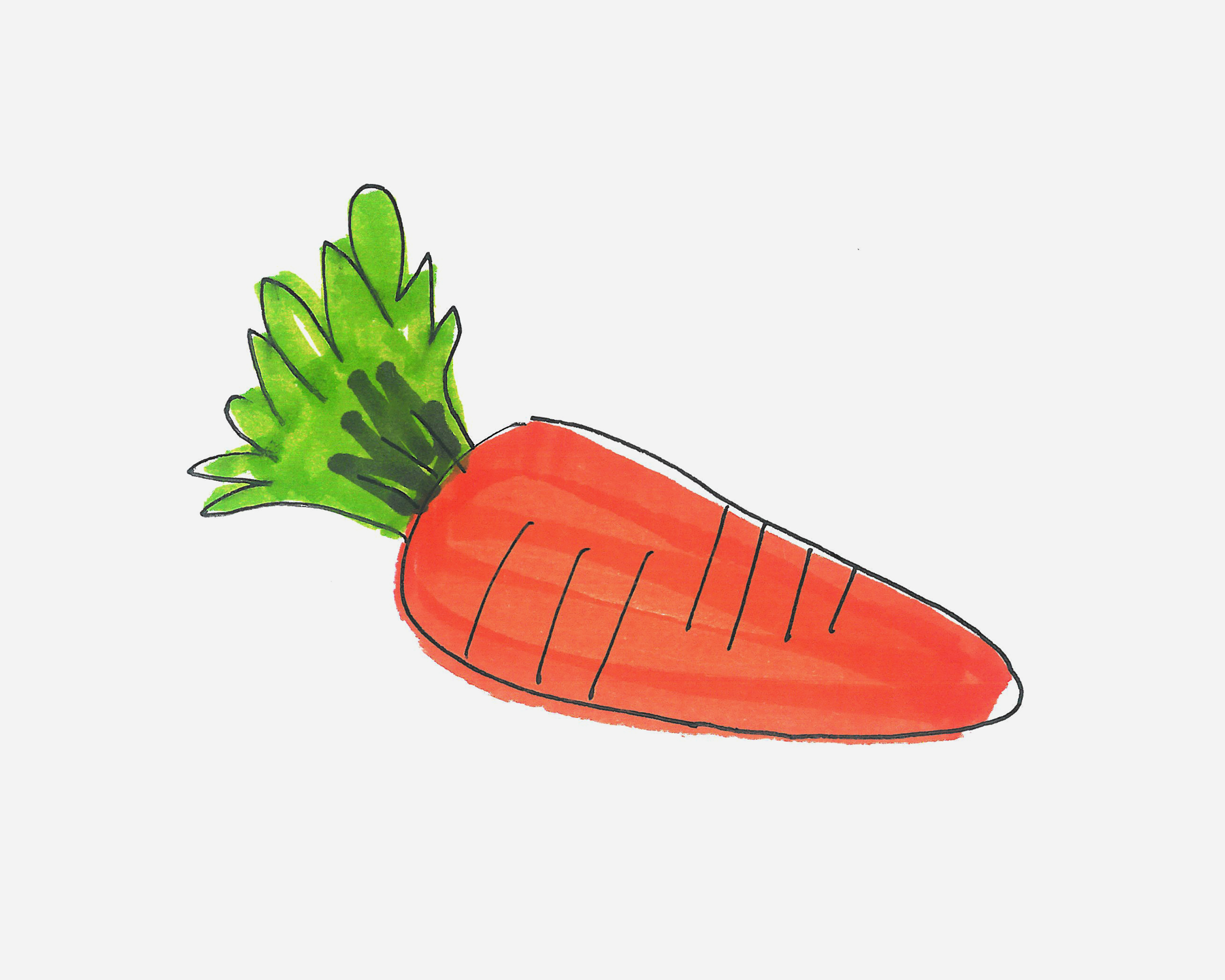 四五岁儿童简笔画图片 可爱小胡萝卜怎么画最简单