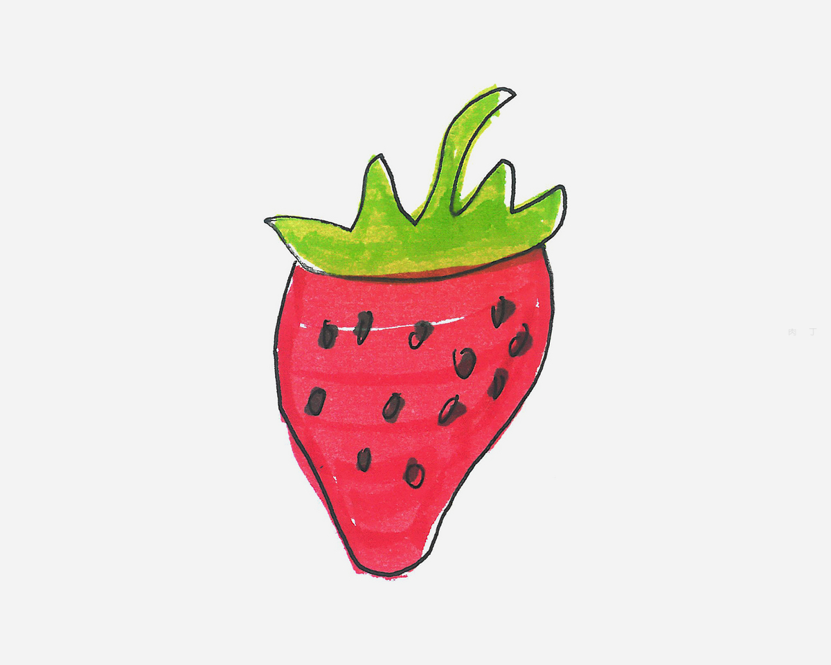 草莓的简笔画图片大全(22),儿童简笔画草莓,水果_小鸭子儿童乐园