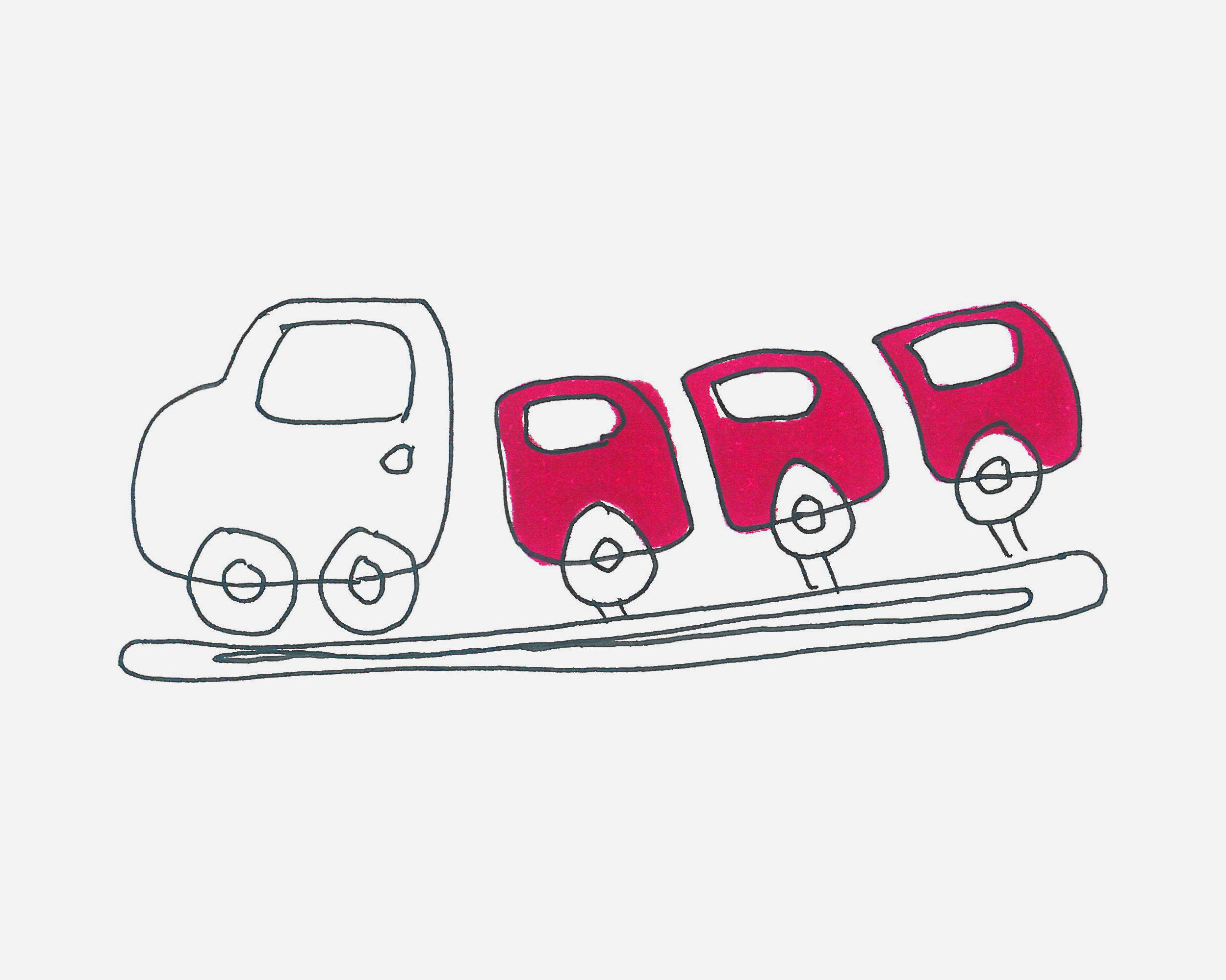 跑动火车简笔画画法图片步骤（生态文明画儿童画） - 有点网 - 好手艺