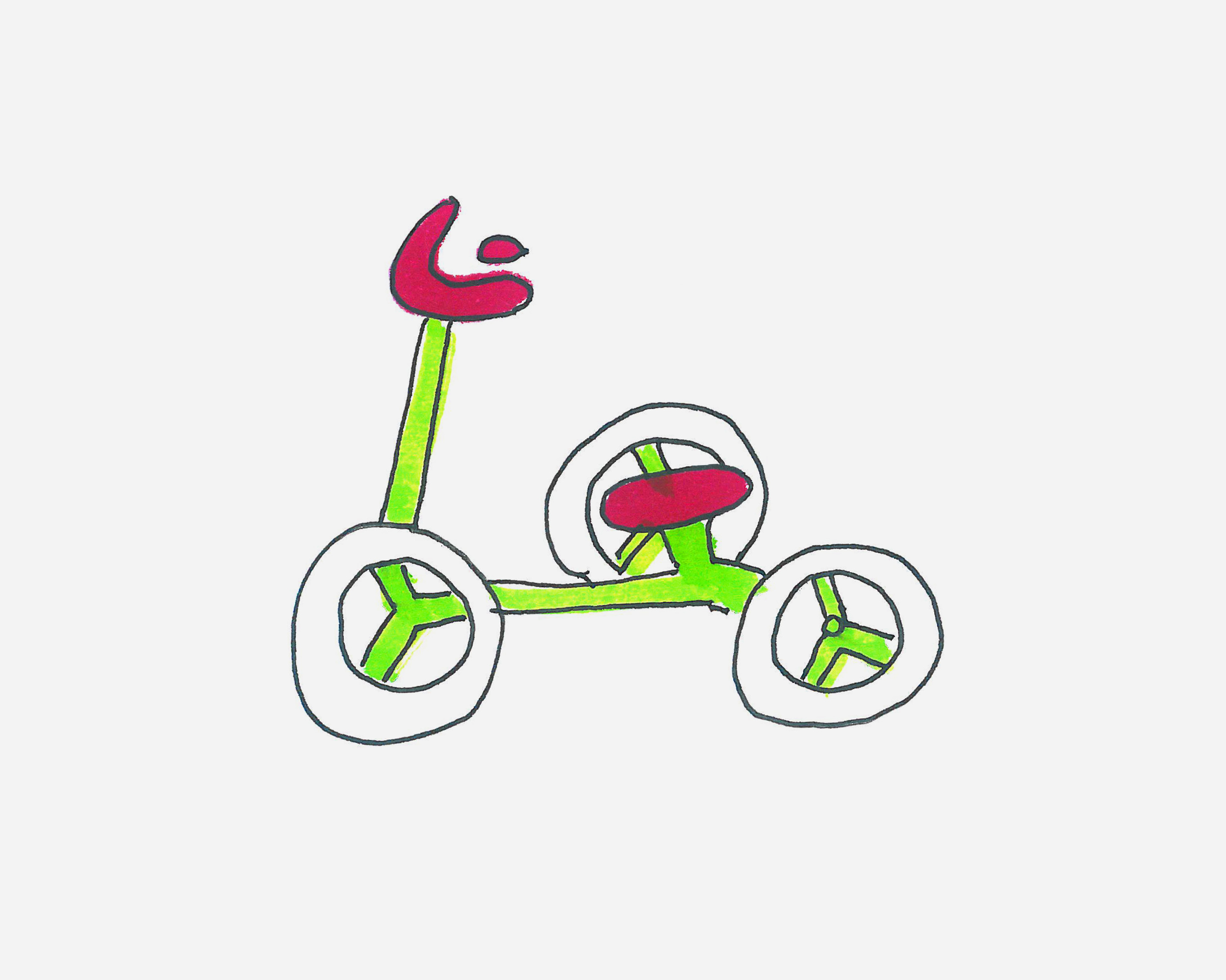 红色卡通自行车图片素材免费下载 - 觅知网