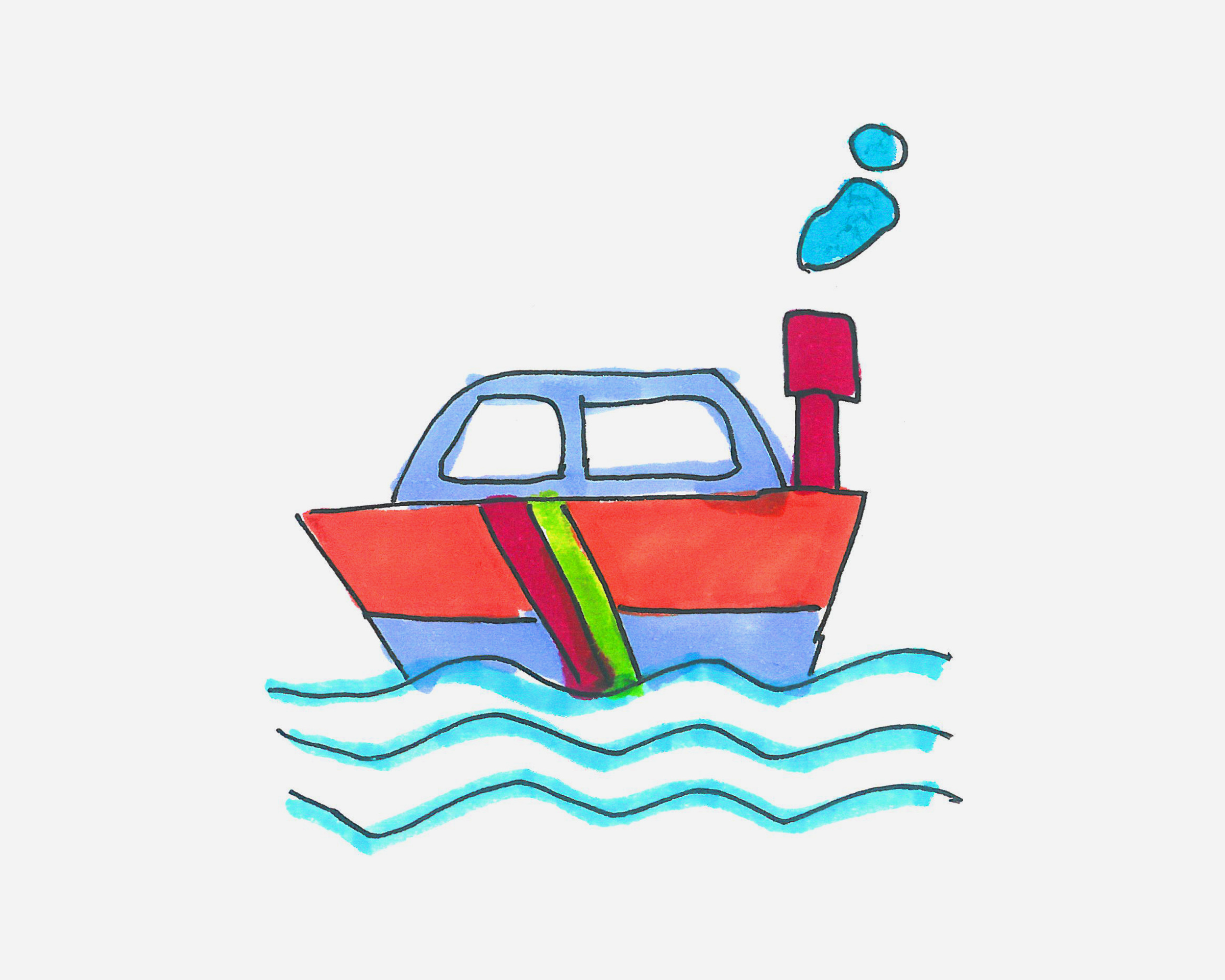 行驶的轮船简笔画画法图片步骤（人的简笔画） - 有点网 - 好手艺