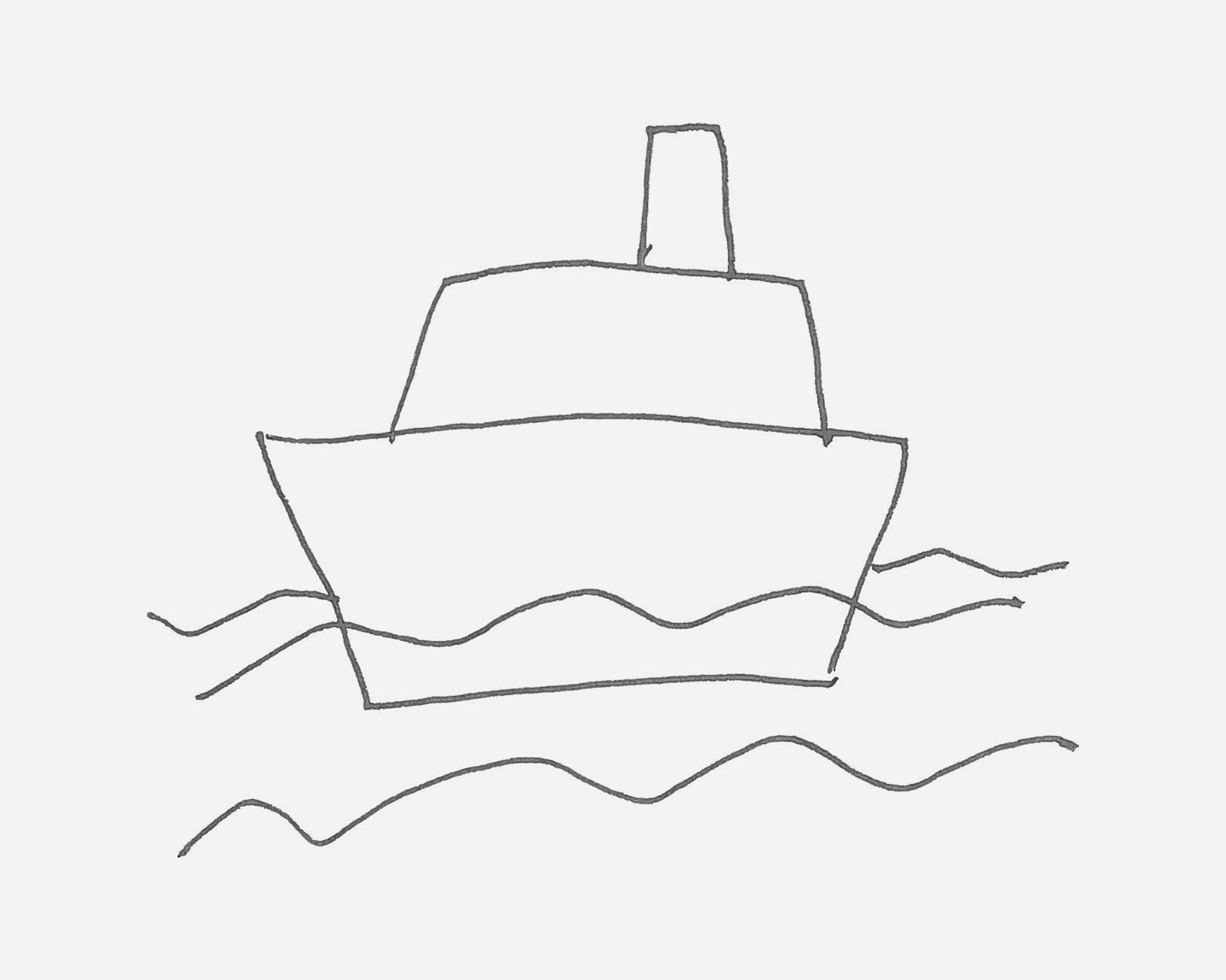 4～6岁美术 实用简笔画轮船的画法过程图 咿咿呀呀儿童手工网