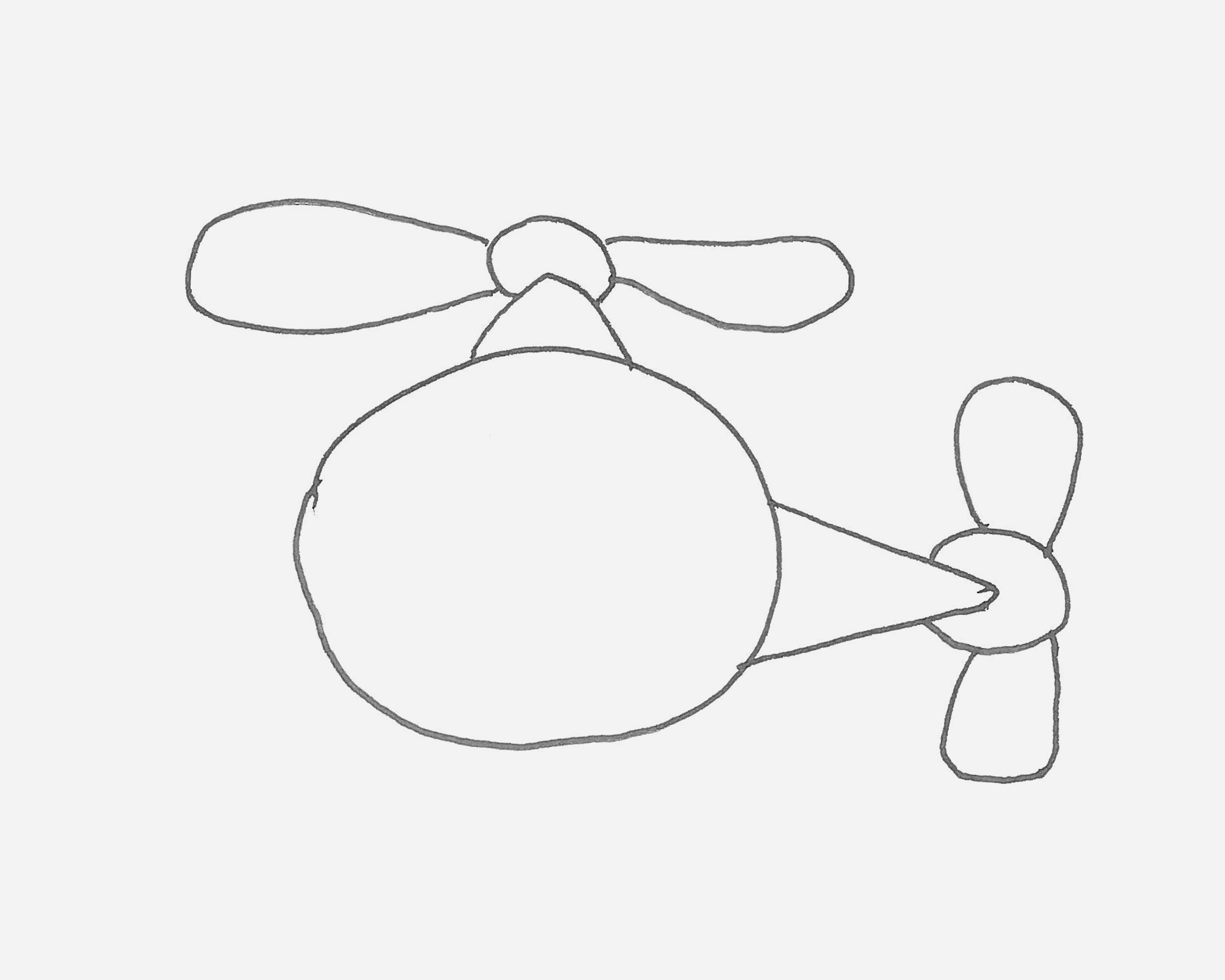 飞行的直升飞机简笔画画法图片步骤 咿咿呀呀儿童手工网