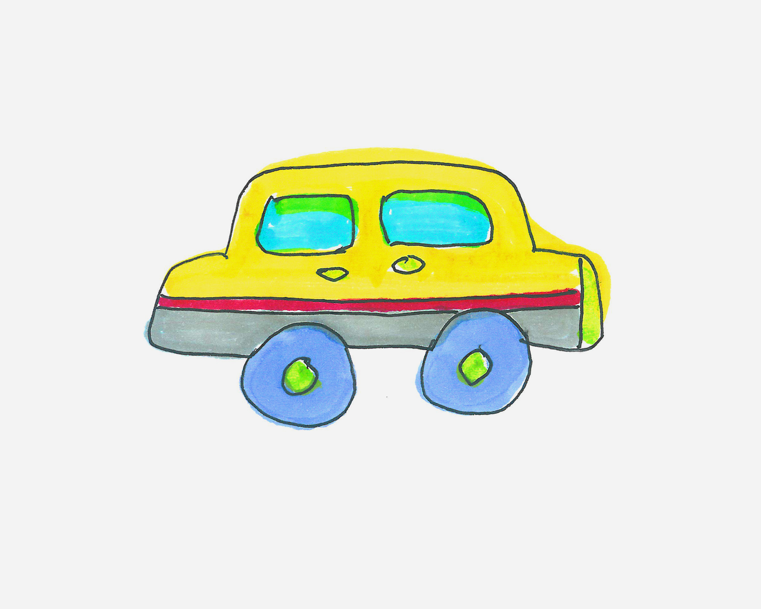 简单小车简笔画画法图片步骤（5岁学画画） - 有点网 - 好手艺