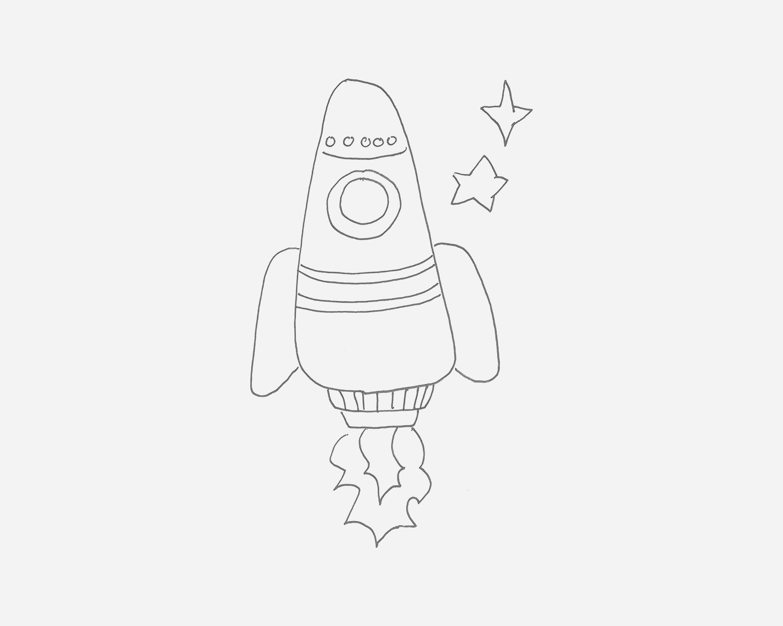 彩色宇宙飞船简笔画画法图片步骤（我和我的校园儿童绘画） - 有点网 - 好手艺