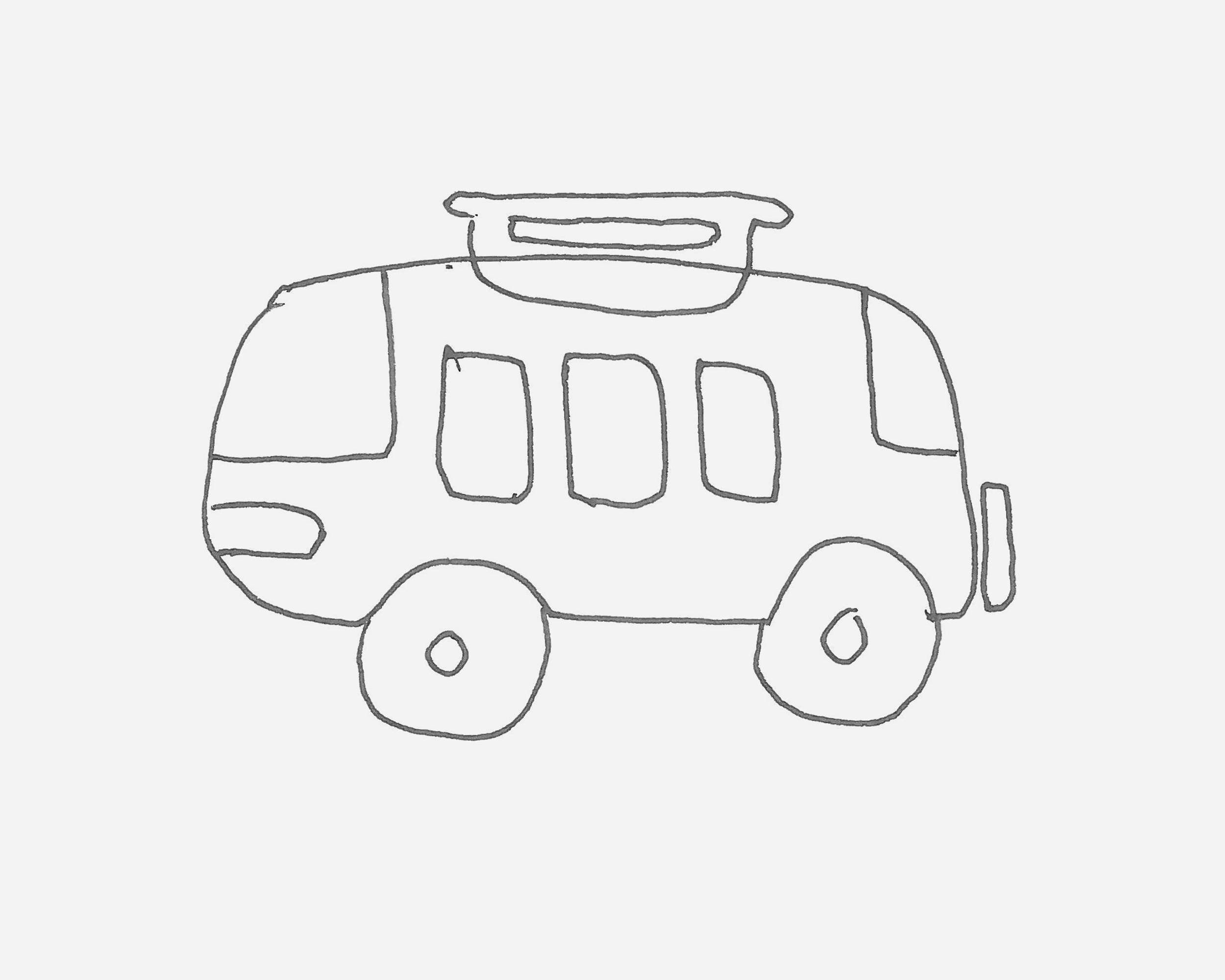 轿车简笔画教程 怎么画儿童画交通工具💛巧艺网