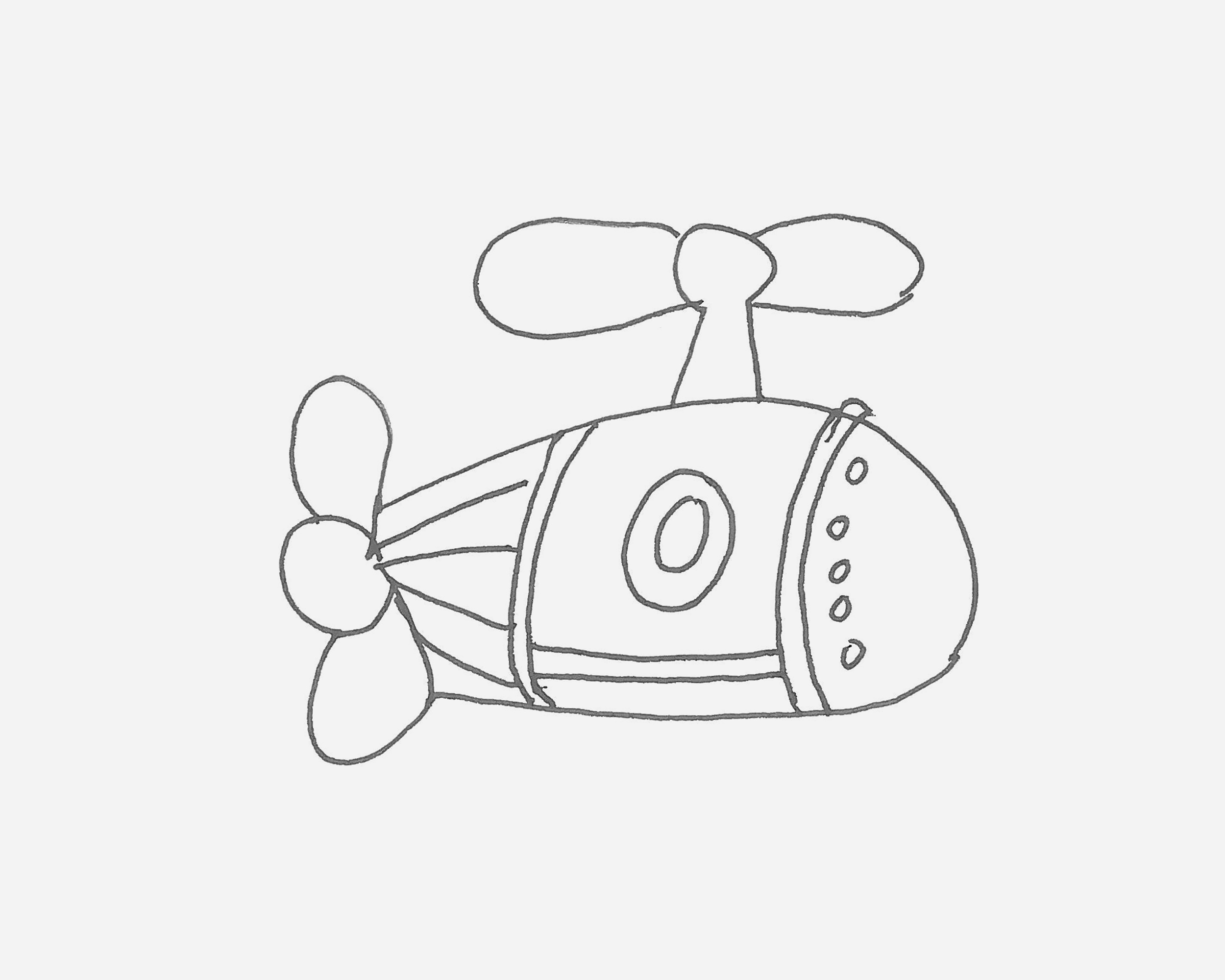 彩色直升飞机简笔画画法图片步骤（儿童绘画手机怎么画） - 有点网 - 好手艺