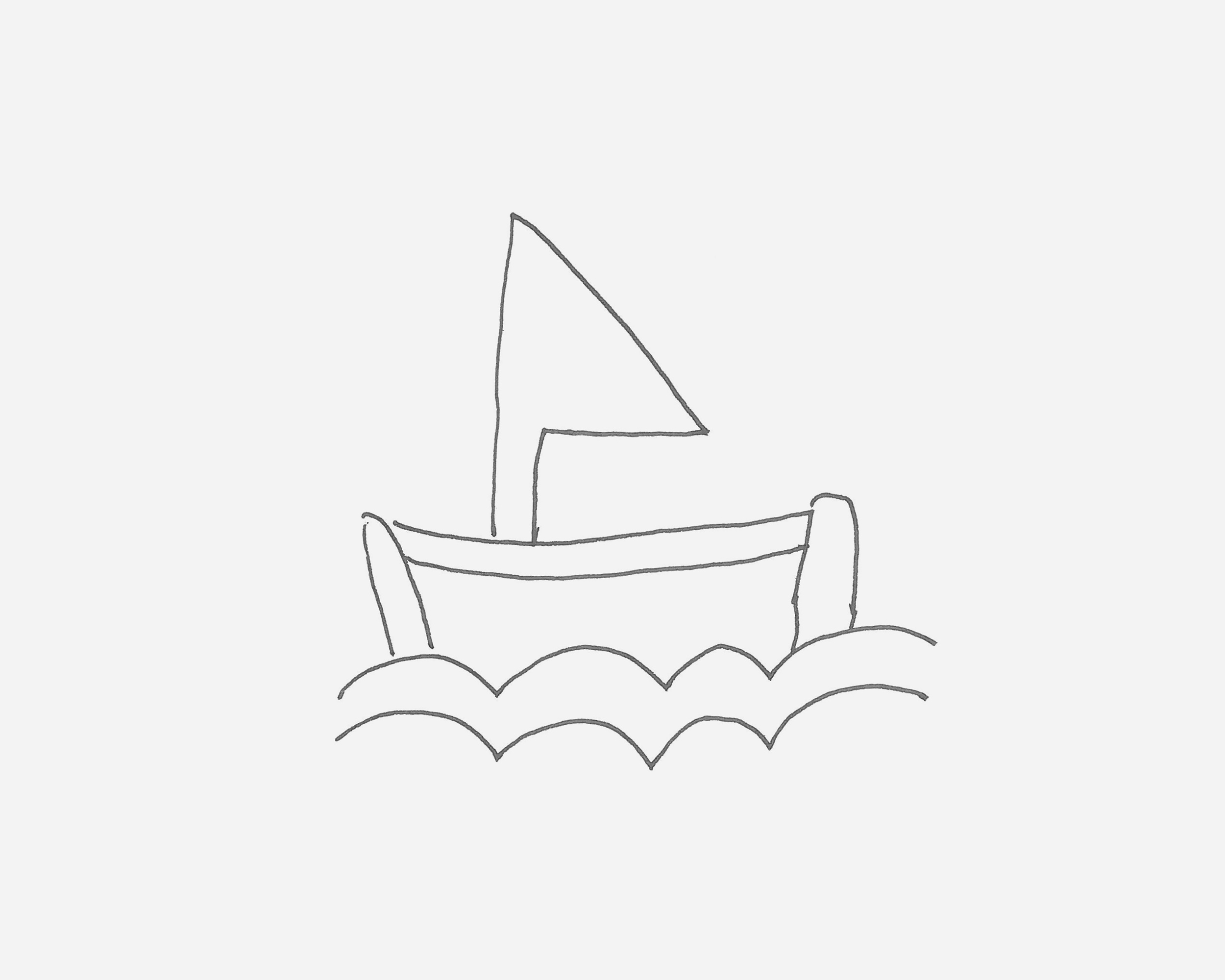 帆船简笔画画法图片步骤（蓝天简笔画图片大全） - 有点网 - 好手艺