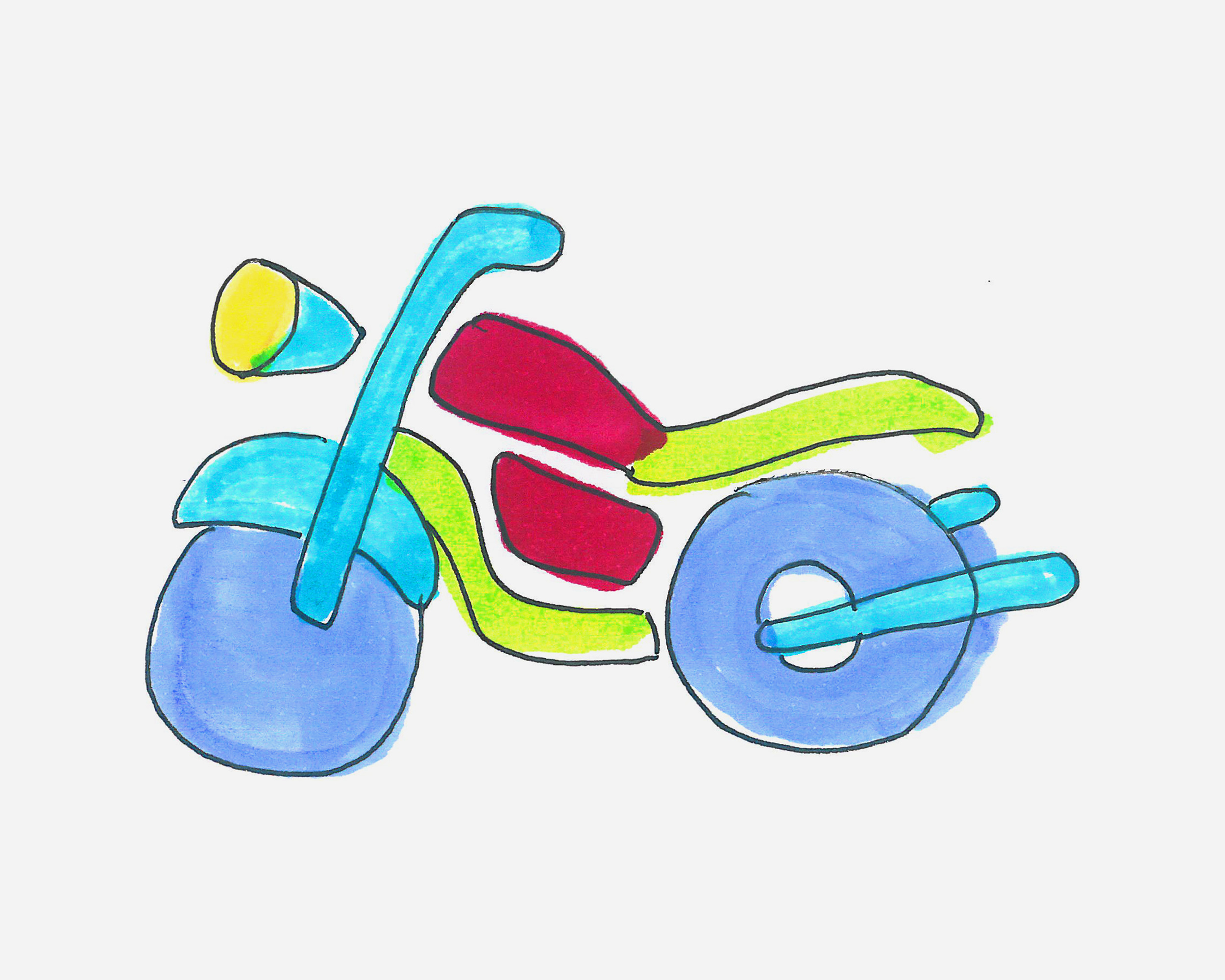 摩托车（手绘）|插画|创作习作|kaguraL - 原创作品 - 站酷 (ZCOOL)