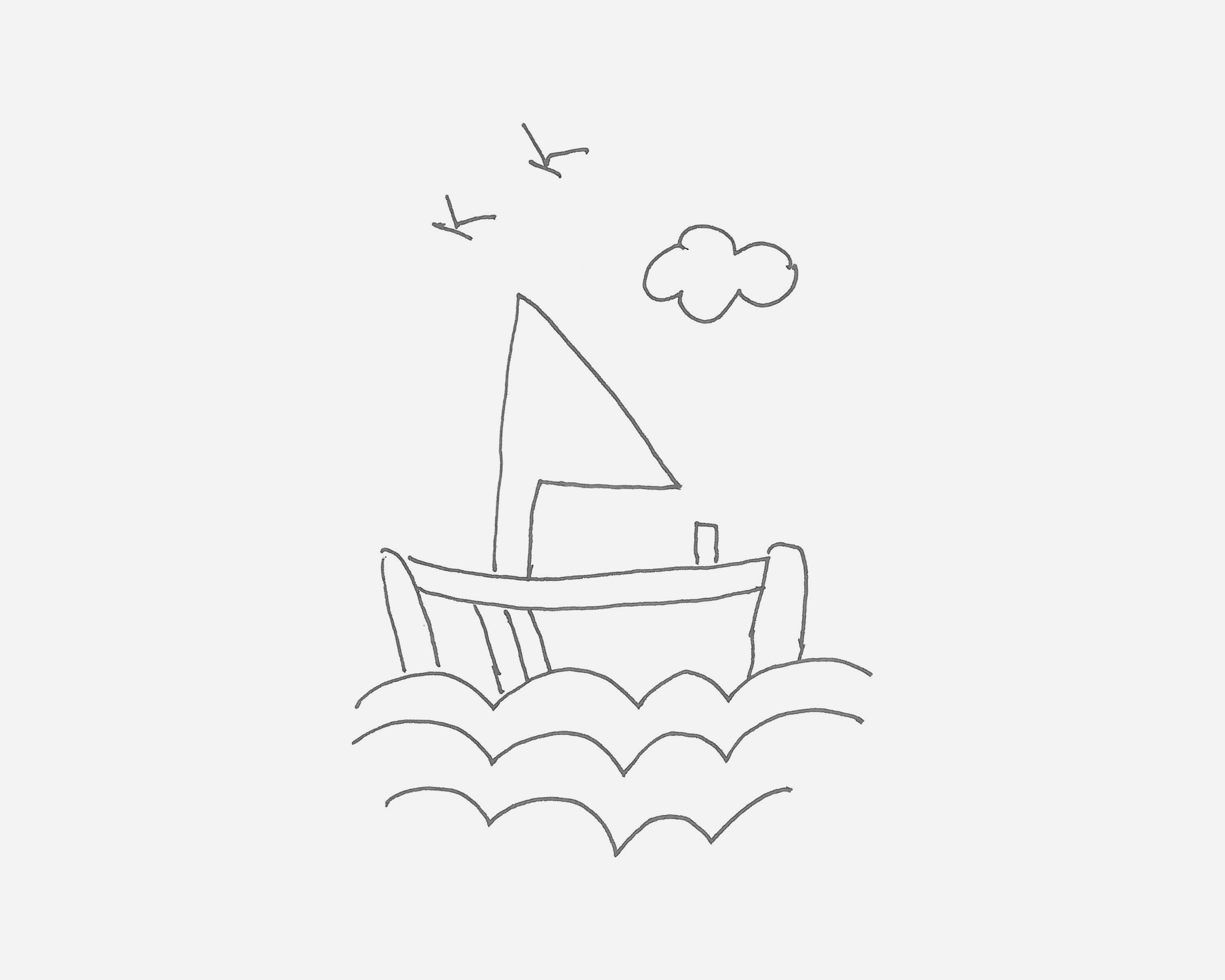 海上航行帆船简笔画画法图片步骤（华表简笔画） - 有点网 - 好手艺