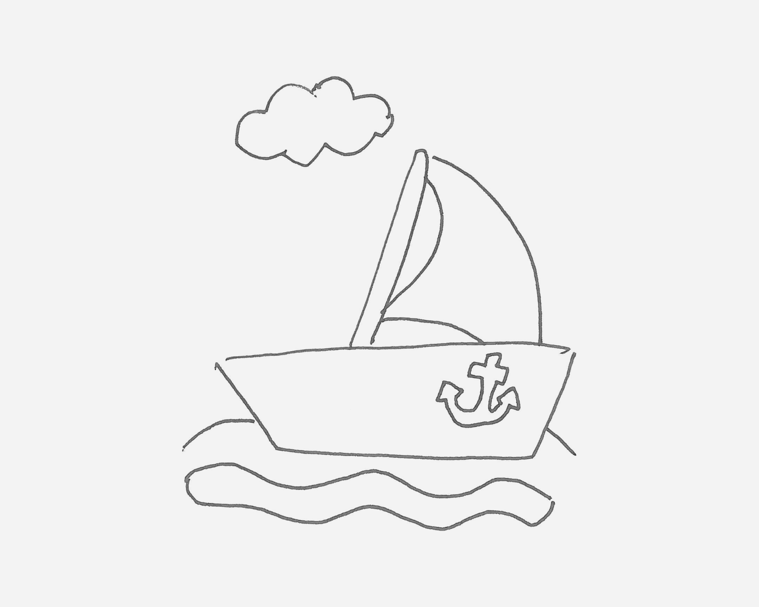 大海里的帆船简笔画画法图片步骤（喜怒哀乐表情简笔画） - 有点网 - 好手艺