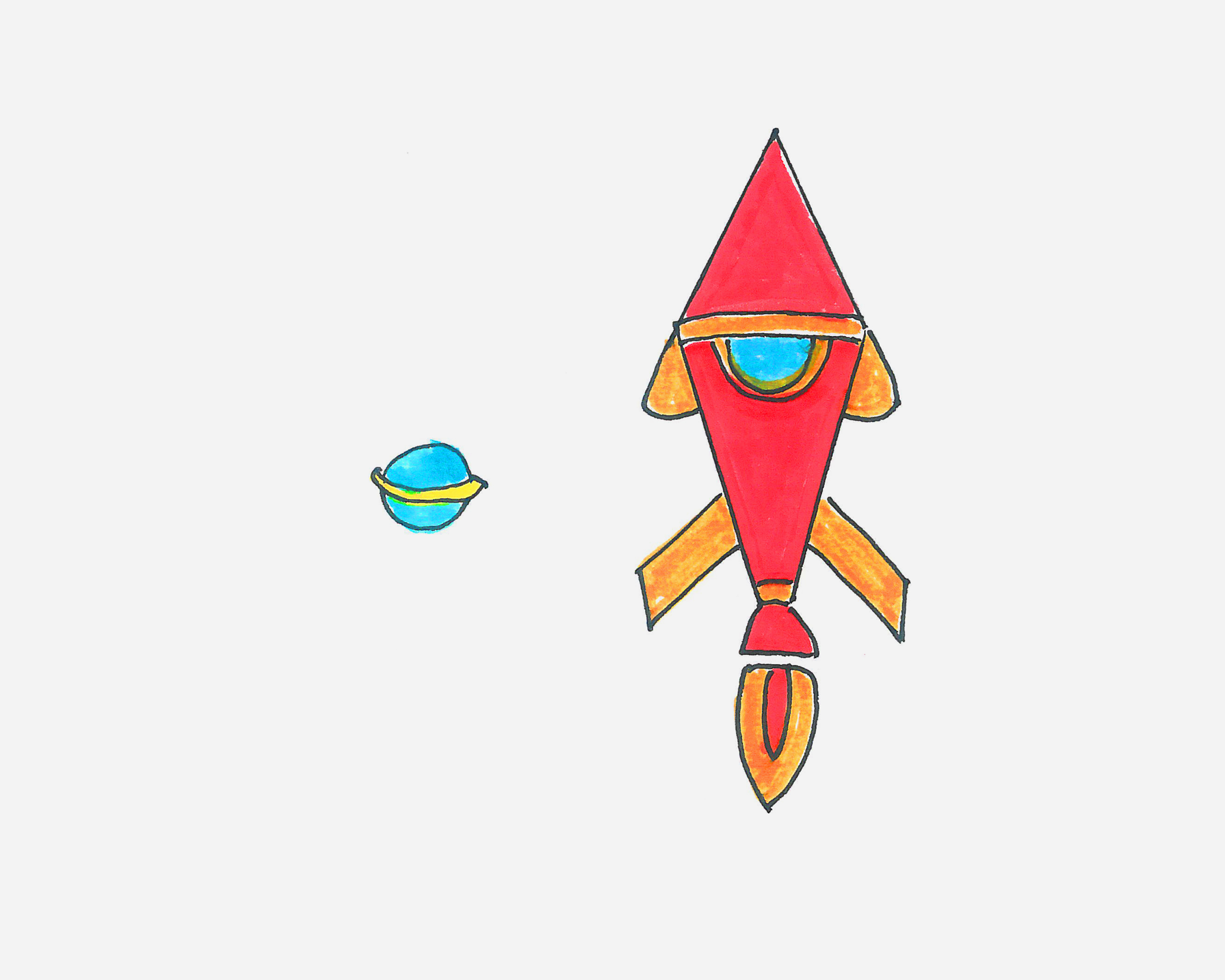 儿童画航天火箭图片素材-编号27031667-图行天下