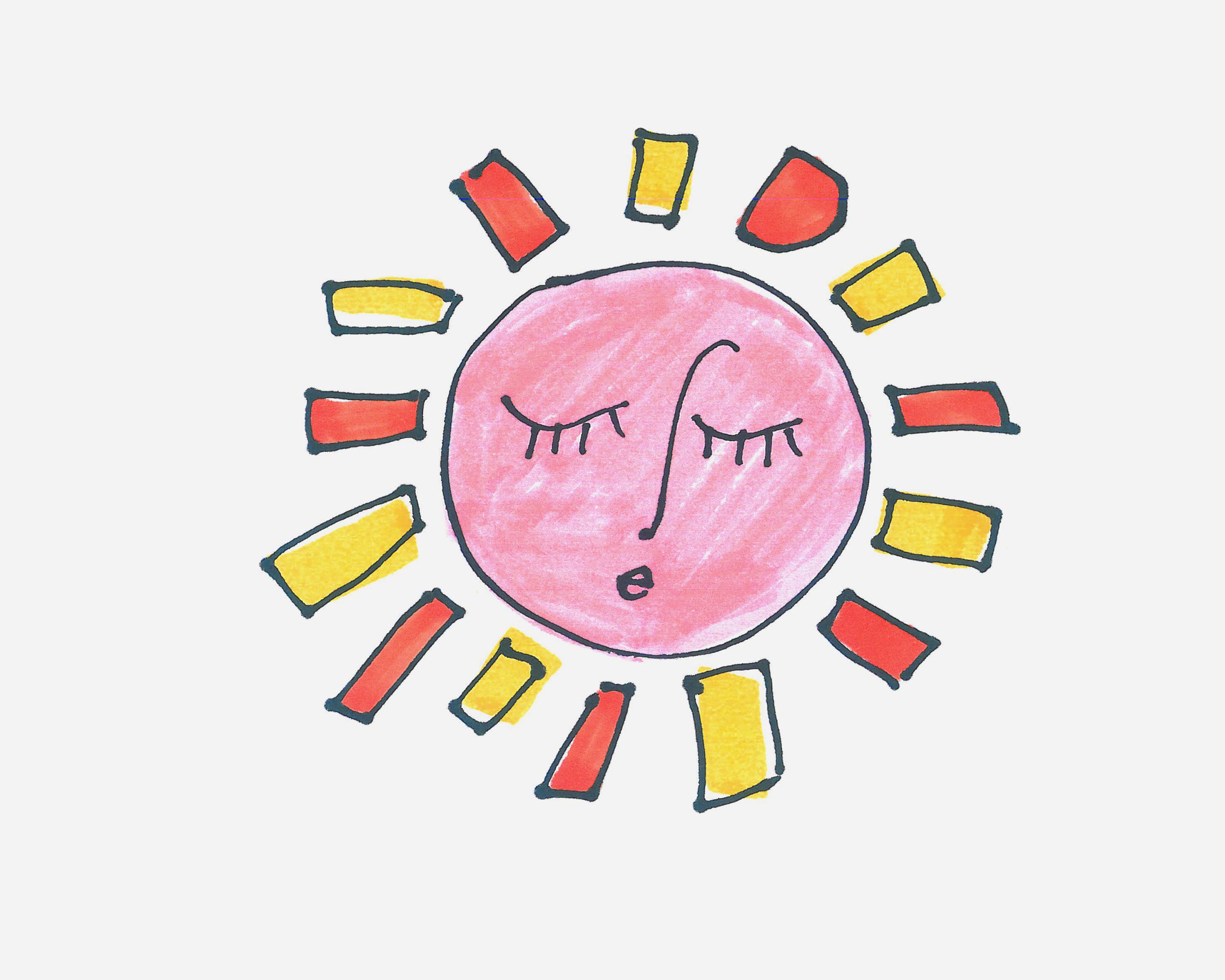 五六岁儿童简笔画大全 带颜色太阳的画法