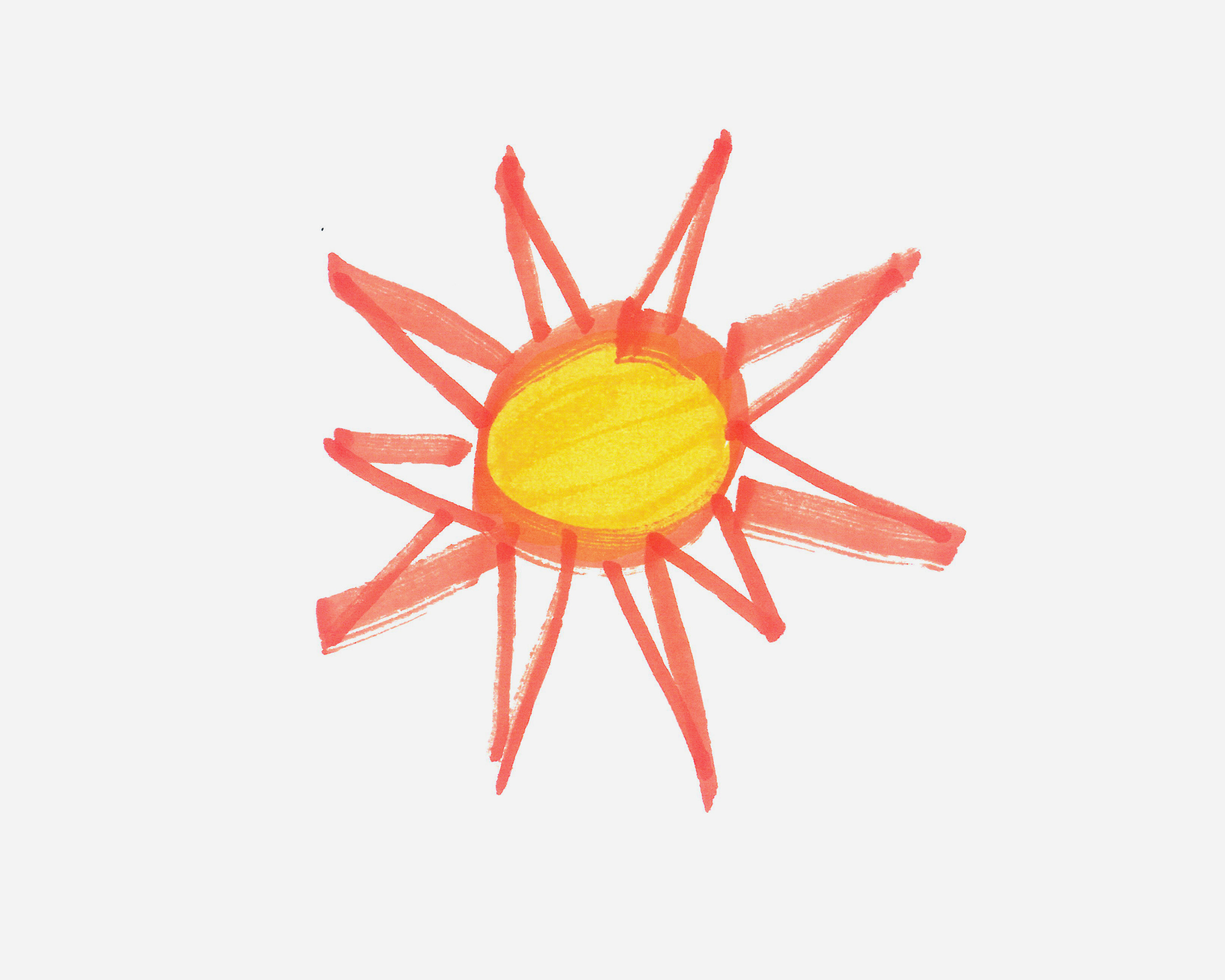 7-8岁简笔画教程 带颜色太阳的画法教程