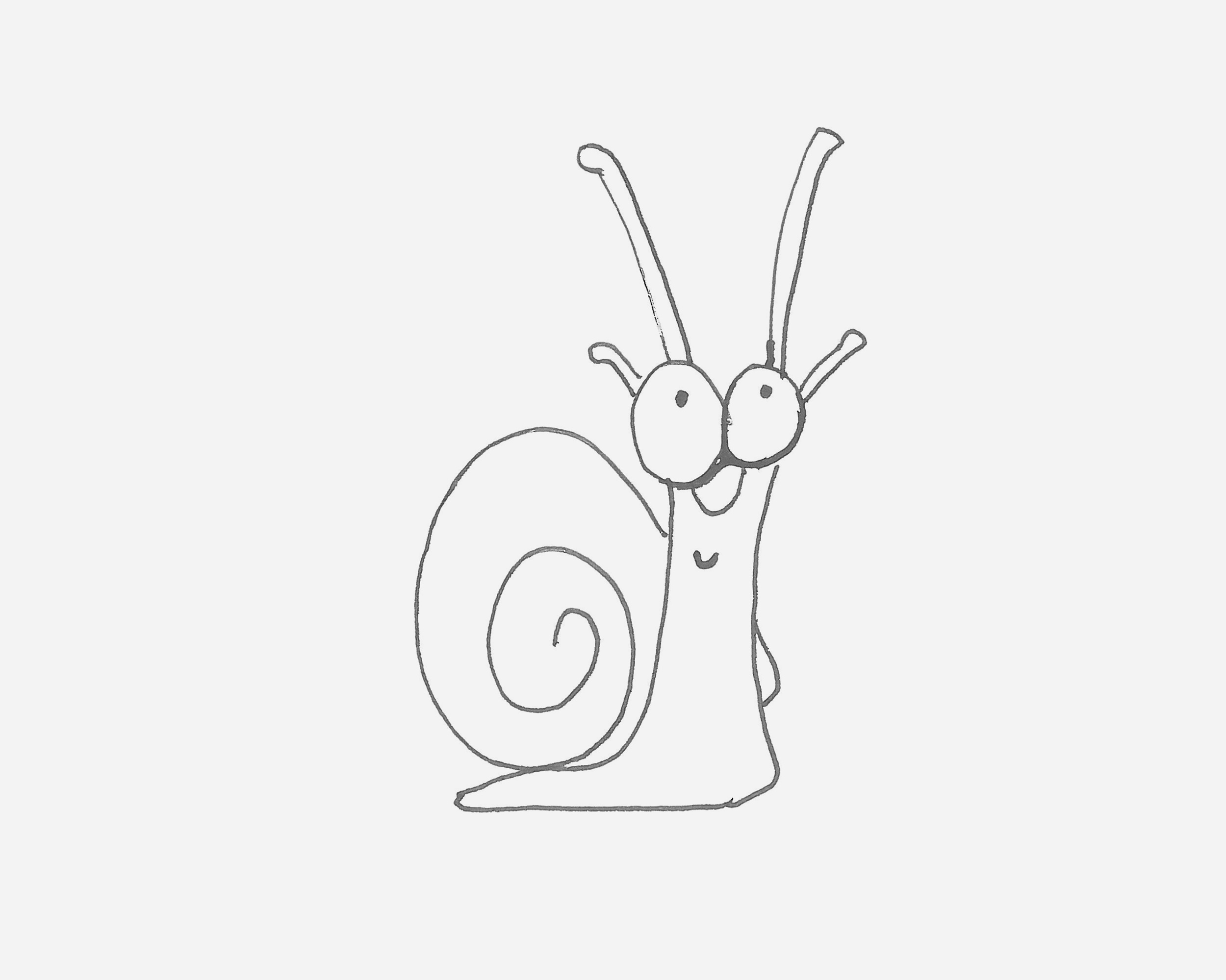 吃惊的蜗牛简笔画画法图片步骤💛巧艺网