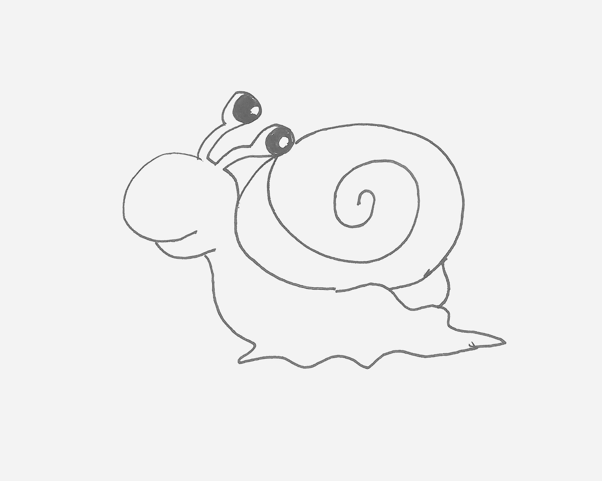 卡通蜗牛简笔画画法图片步骤