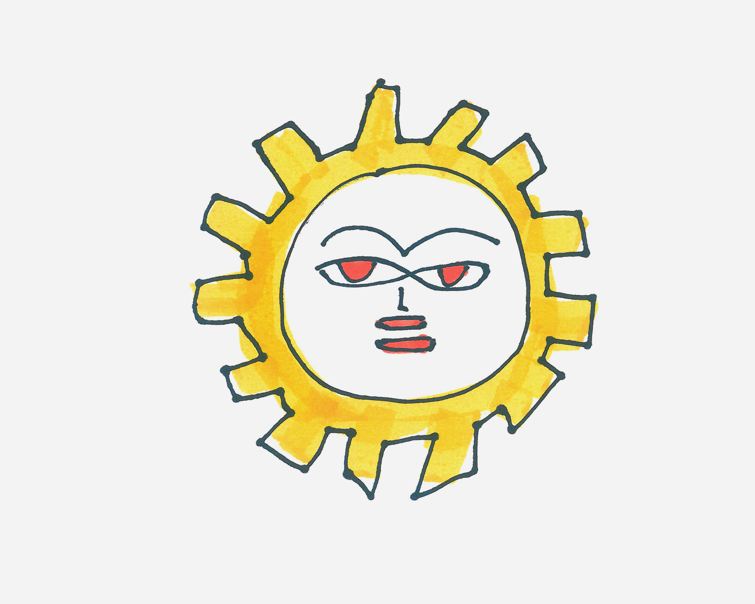 6岁儿童画作品 有颜色小太阳怎么画好看